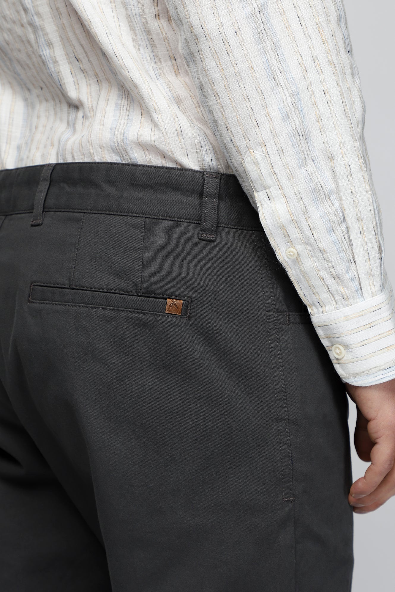 Orta Füme 6 Drop Regular Fit Standart Kesim Likralı Kanvas / Chino Pantolon - Image 5