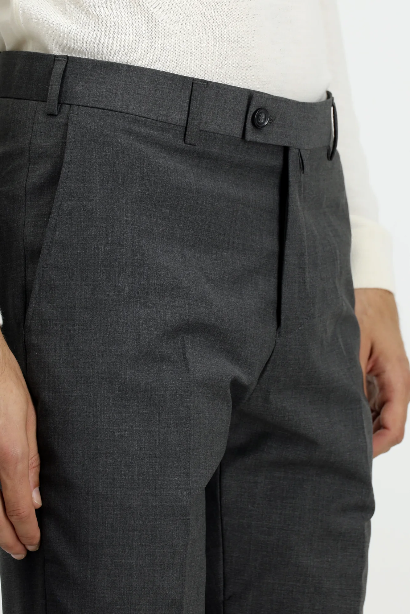 Orta Füme 6 Drop Regular Fit Standart Kesim Yünlü Klasik Kumaş Pantolon - Image 5