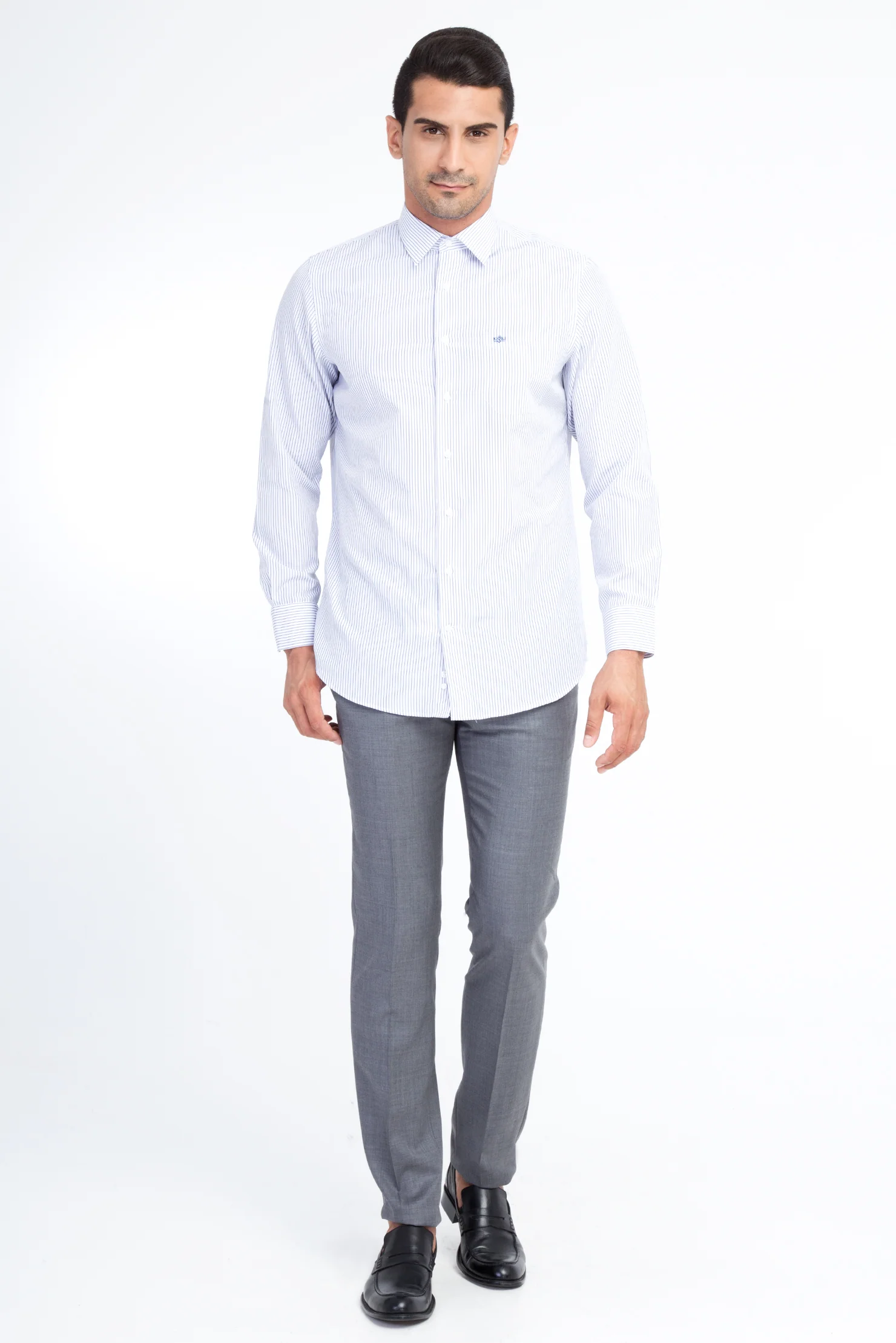 Orta Füme 6 Drop Regular Fit Standart Kesim Yünlü Klasik Kumaş Pantolon