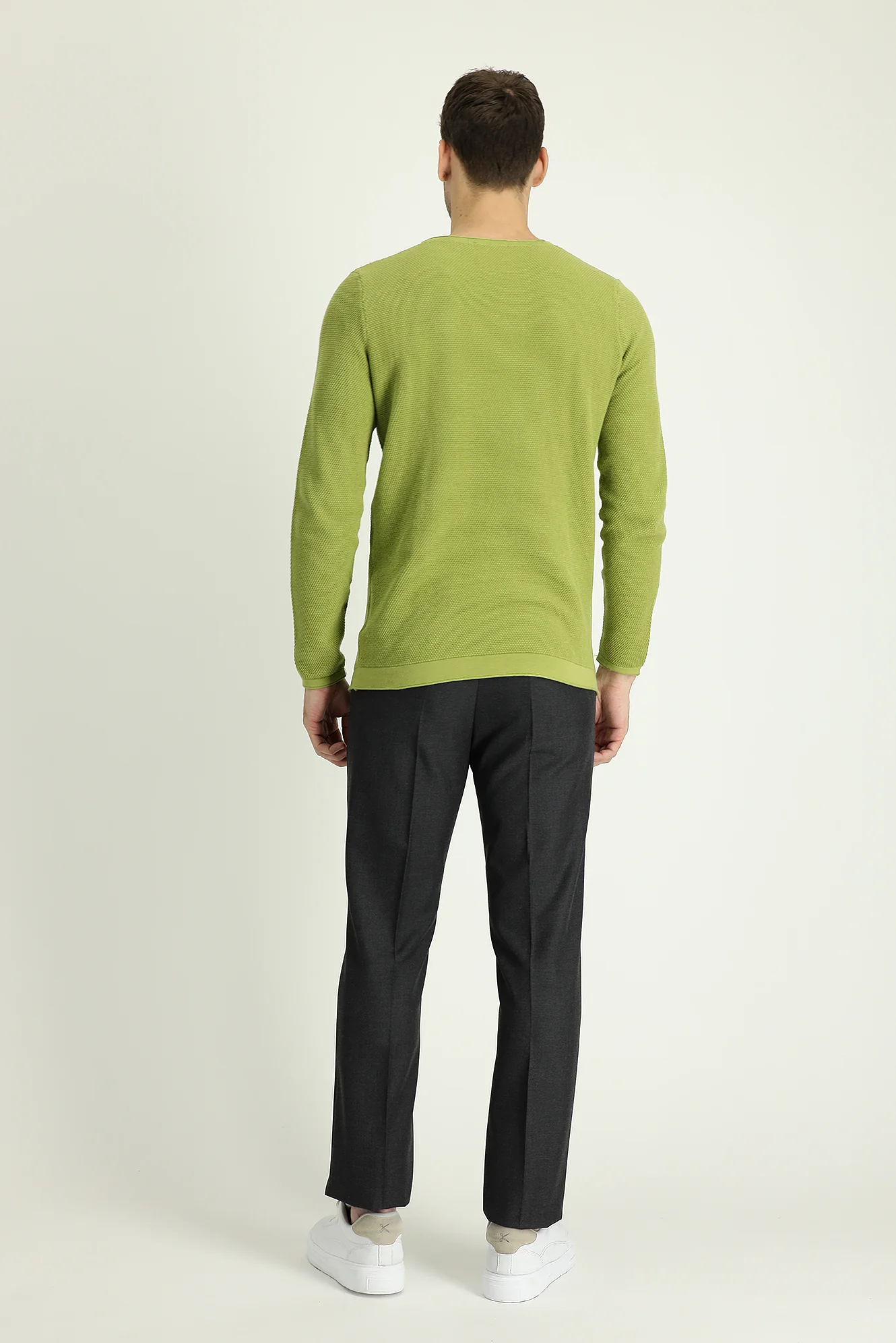 Orta Füme 6 Drop Regular Fit Standart Kesim Yünlü Klasik Kumaş Pantolon - Image 3