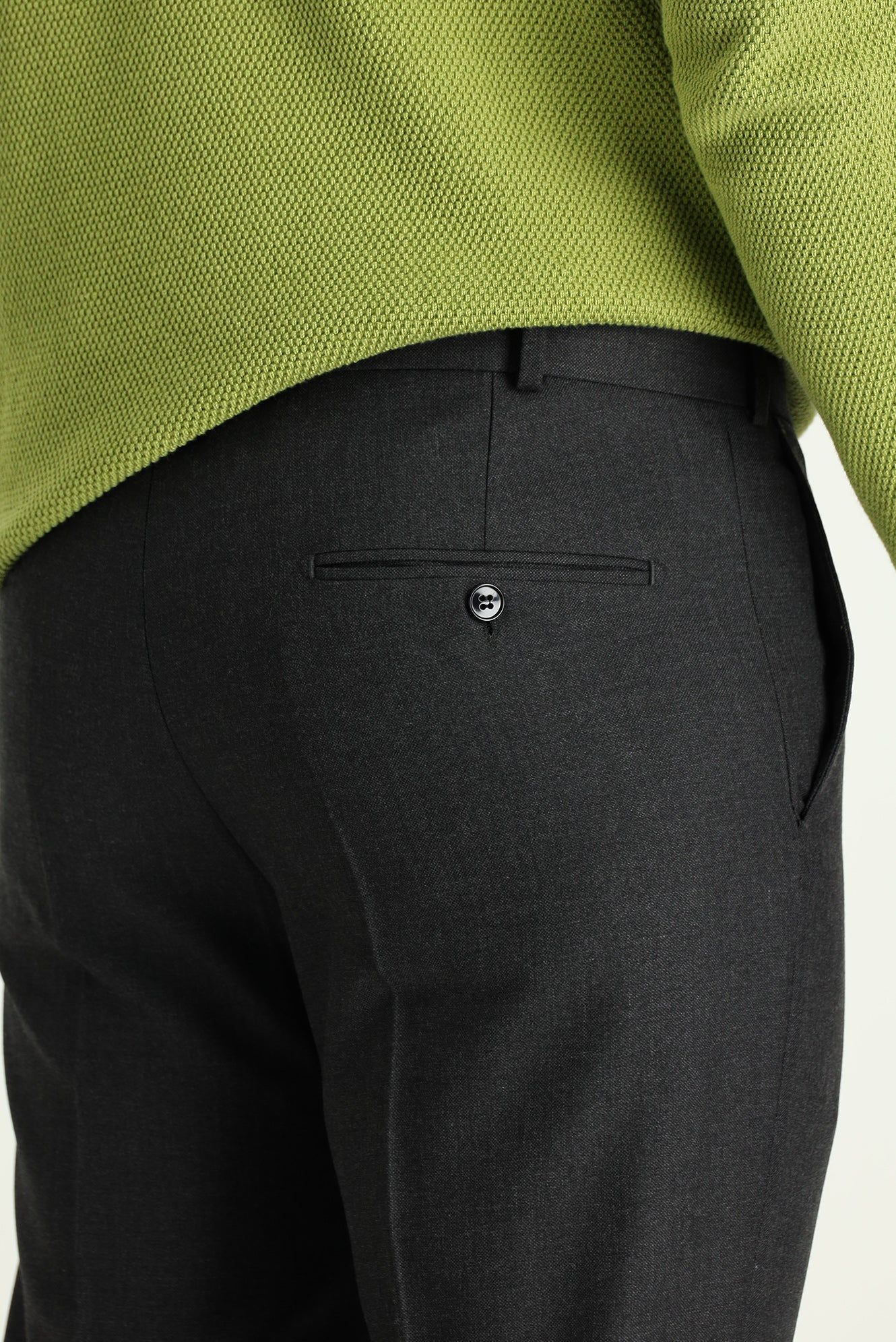 Orta Füme 6 Drop Regular Fit Standart Kesim Yünlü Klasik Kumaş Pantolon - Image 4