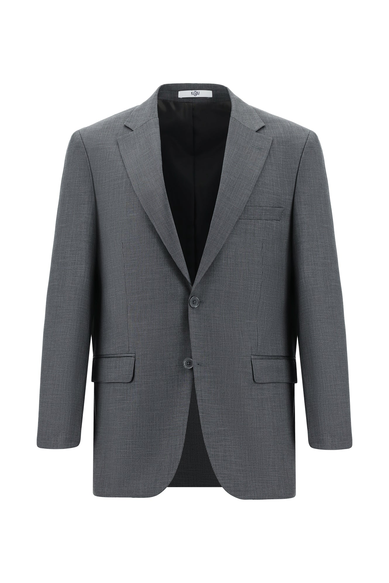 Orta Füme 4 Drop Relaxed Fit Rahat Kesim Desenli Takım Elbise - Image 2