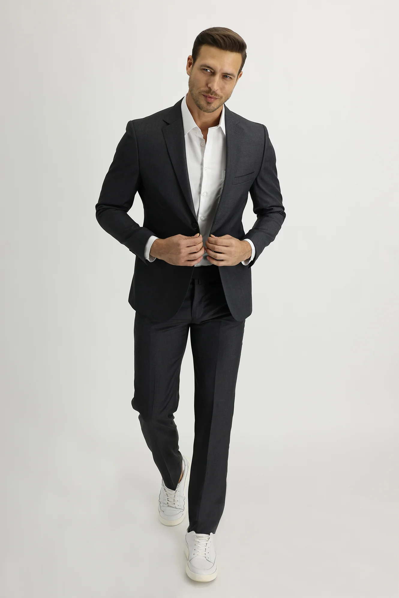 Orta Füme 4 Drop Relaxed Fit Rahat Kesim Takım Elbise - Image 2