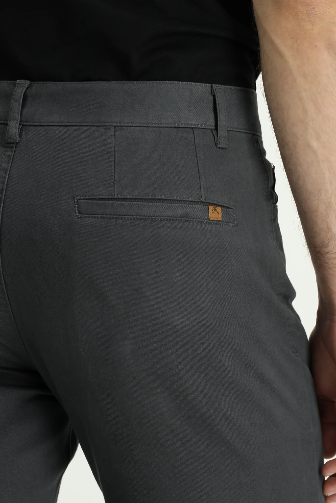 Orta Füme Relaxed Fit Rahat Kesim Likralı Yandan Cepli Kanvas / Chino Pantolon - Image 7