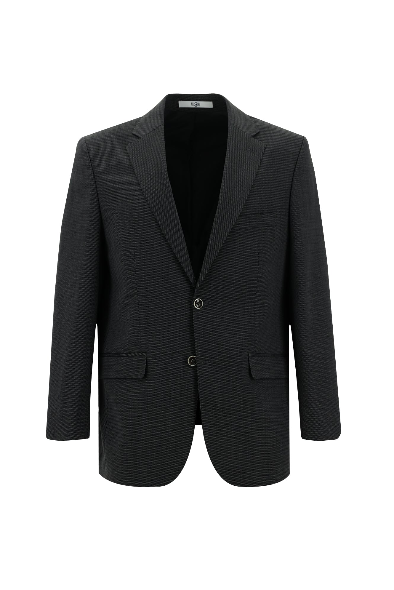 Orta Füme 4 Drop Relaxed Fit Rahat Kesim Yünlü Desenli Takım Elbise - Image 2