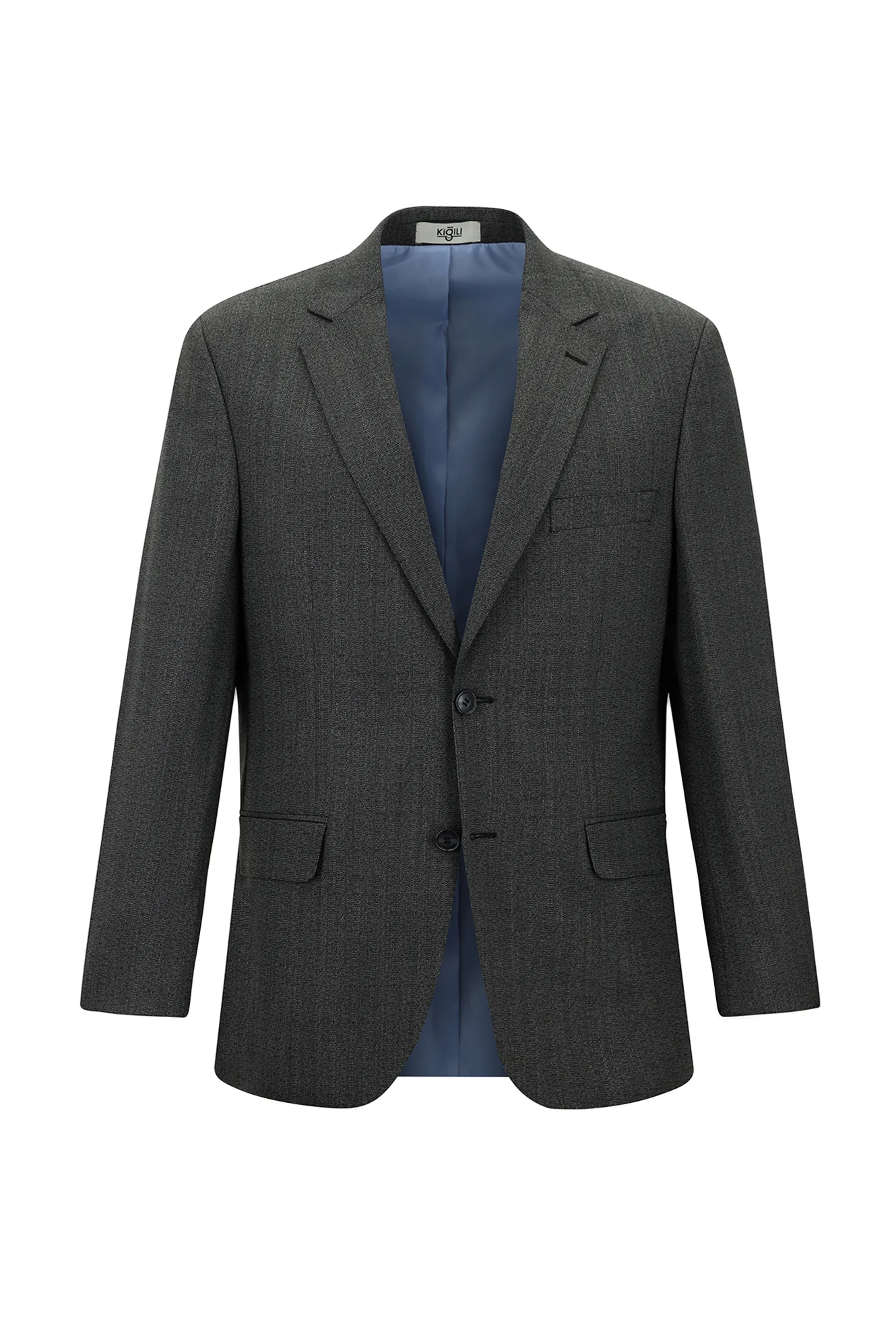 Orta Füme 4 Drop Relaxed Fit Rahat Kesim Yünlü Desenli Takım Elbise - Image 2