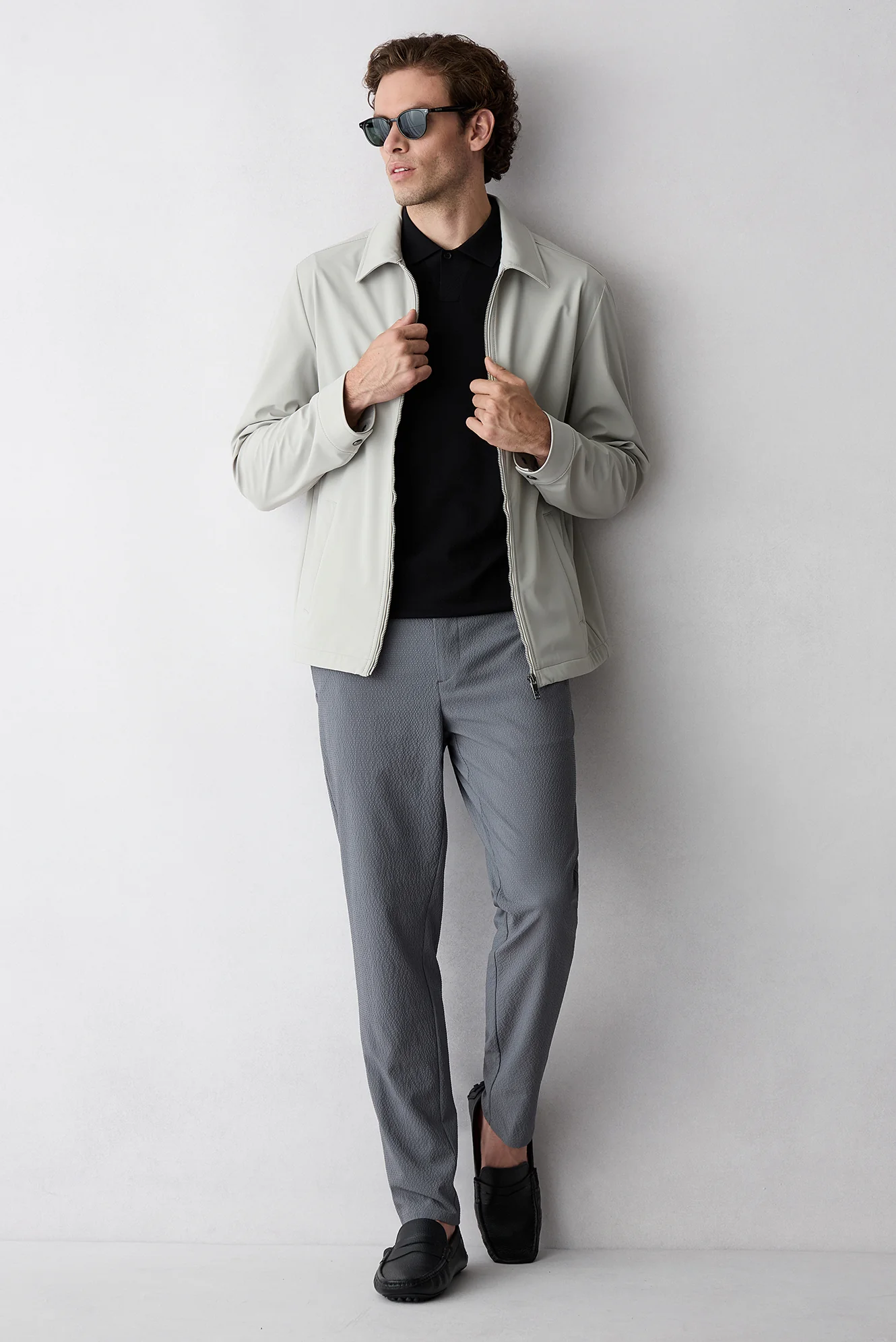 Orta Füme Tapered Slim Fit Likralı Gofreli Çizgili Kanvas / Chino Pantolon - Image 6