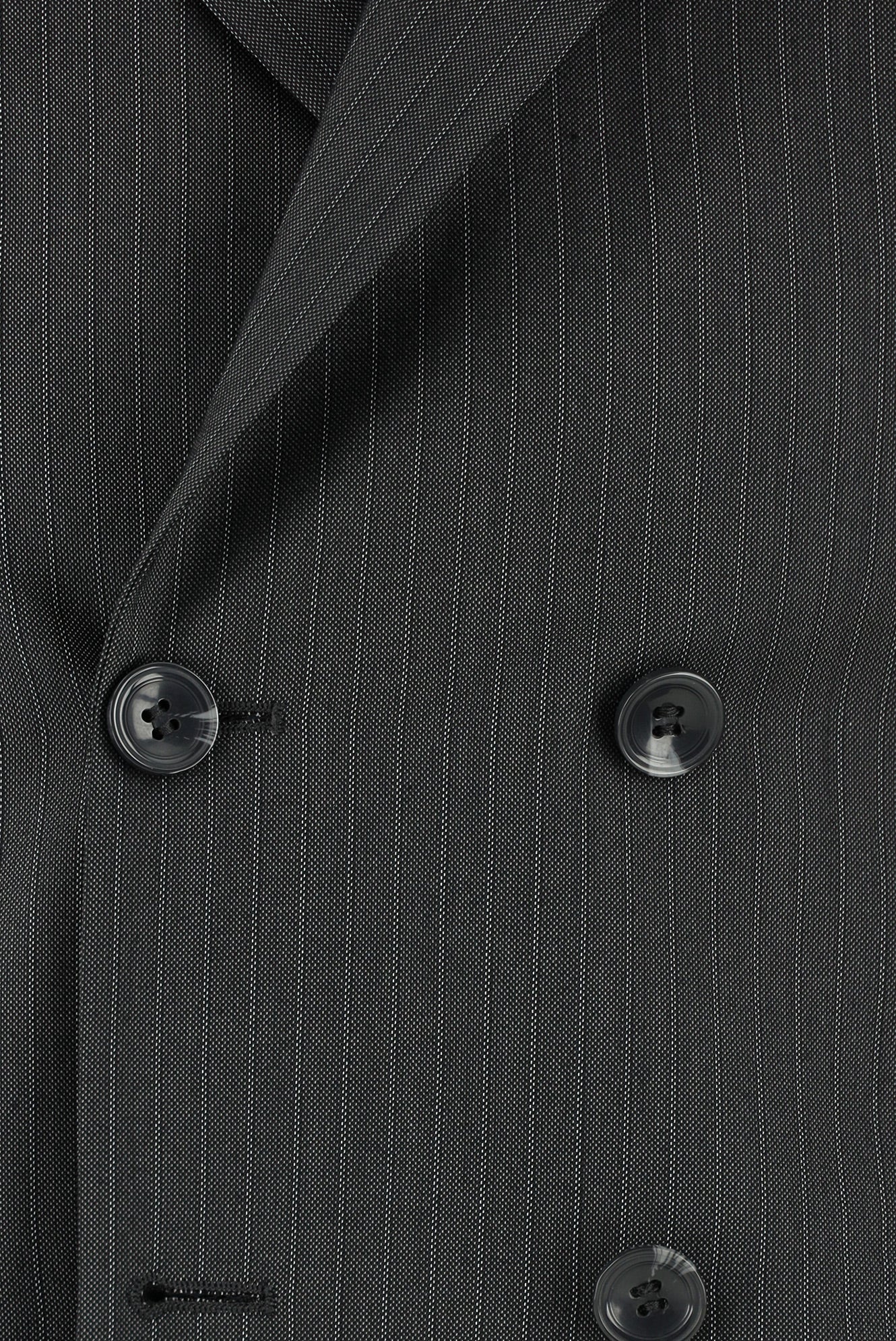 Orta Füme 7 Drop Slim Fit Dar Kesim Çizgili Kruvaze Takım Elbise - Image 4