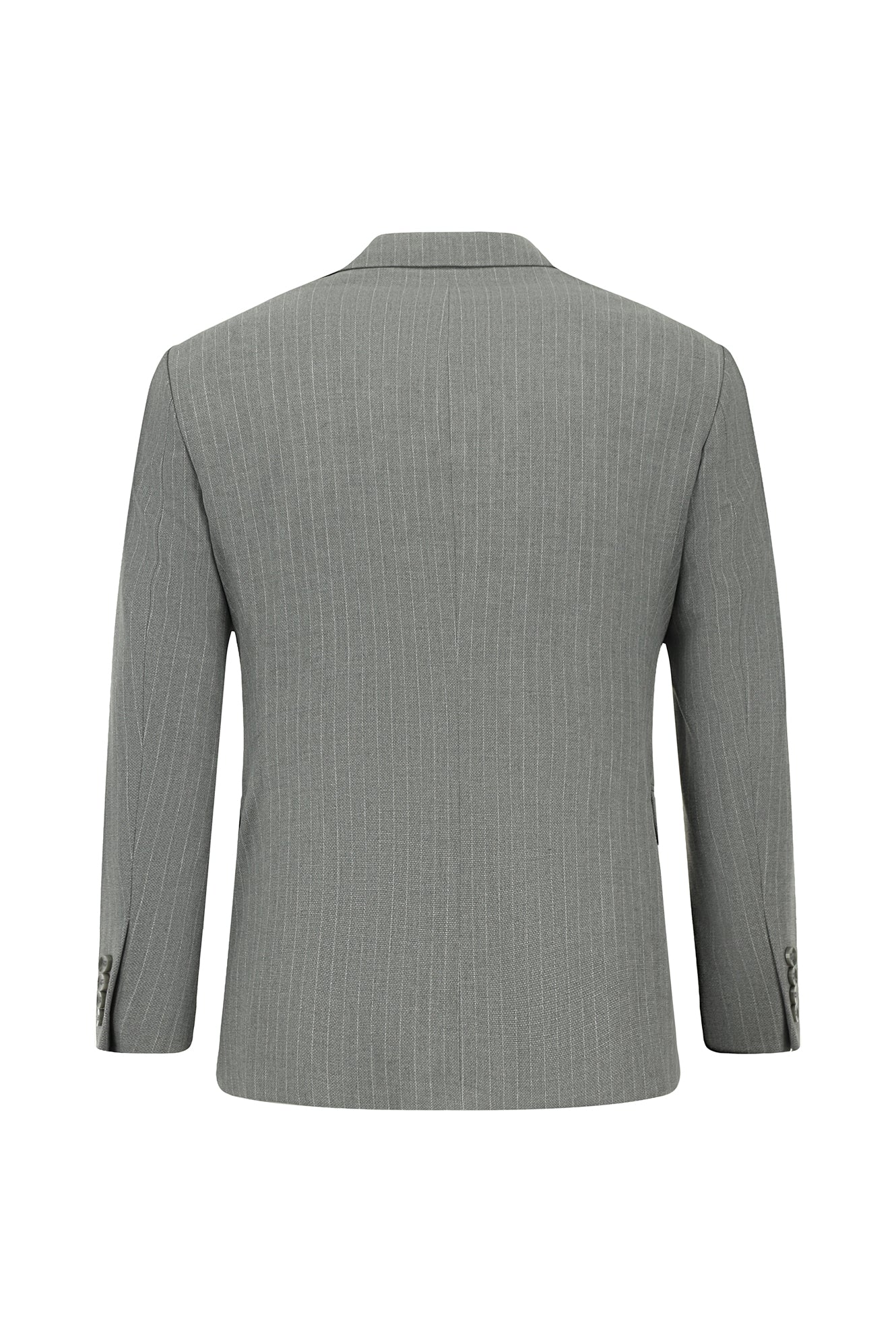 Orta Füme 7 Drop Slim Fit Dar Kesim Çizgili Kruvaze Takım Elbise - Image 3