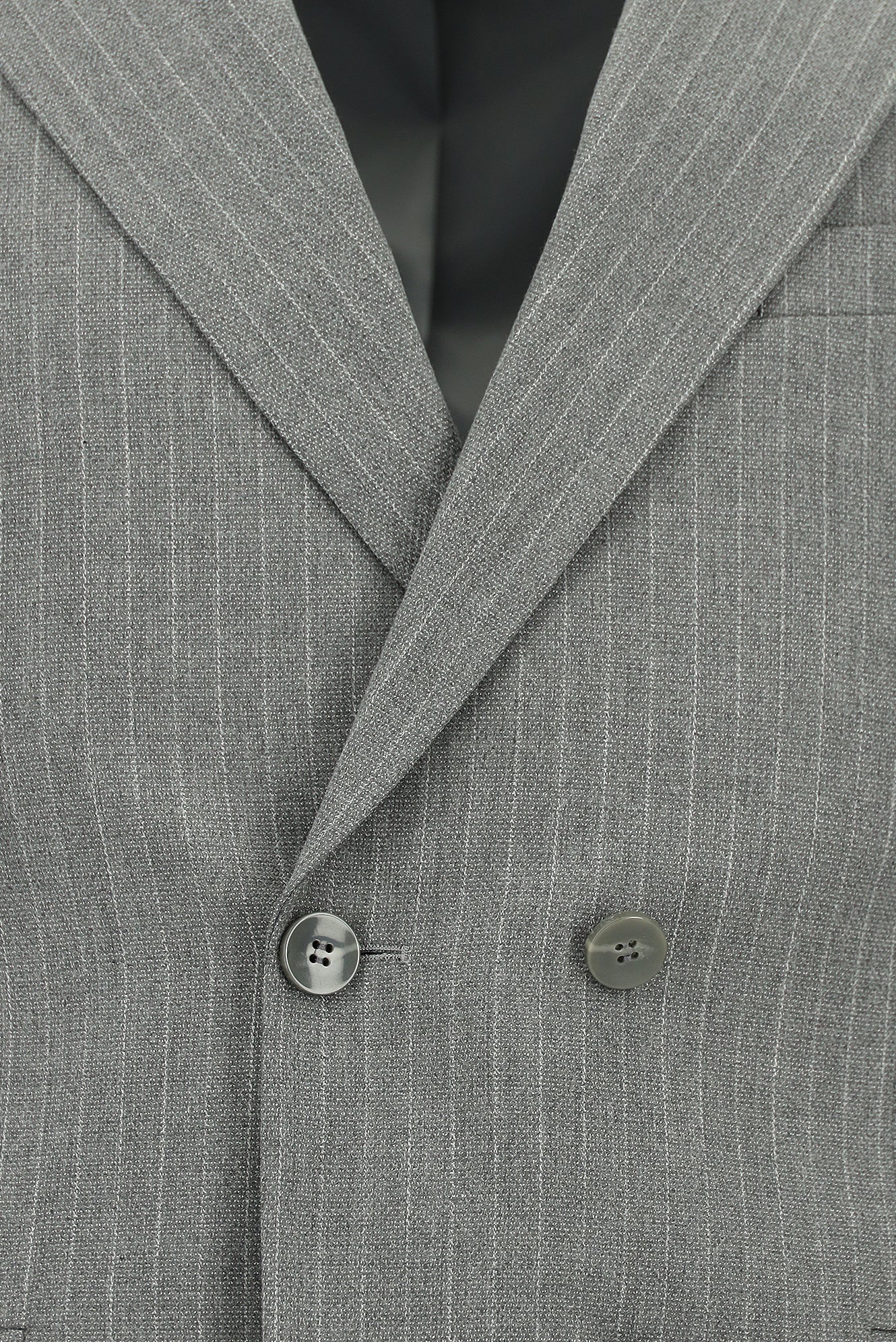 Orta Füme 7 Drop Slim Fit Dar Kesim Çizgili Kruvaze Takım Elbise - Image 4