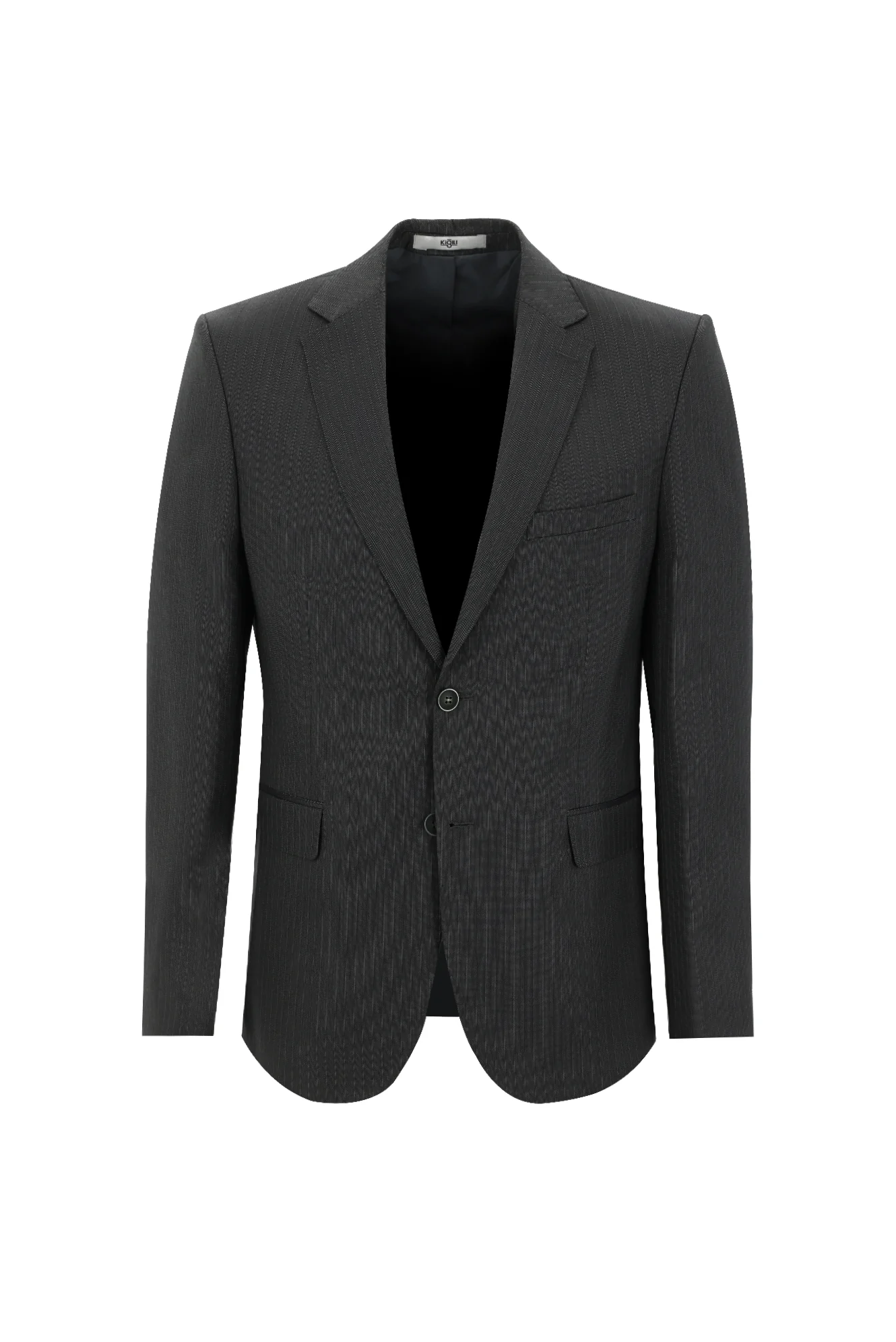 Orta Füme 7 Drop Slim Fit Dar Kesim Çizgili Takım Elbise - Image 2