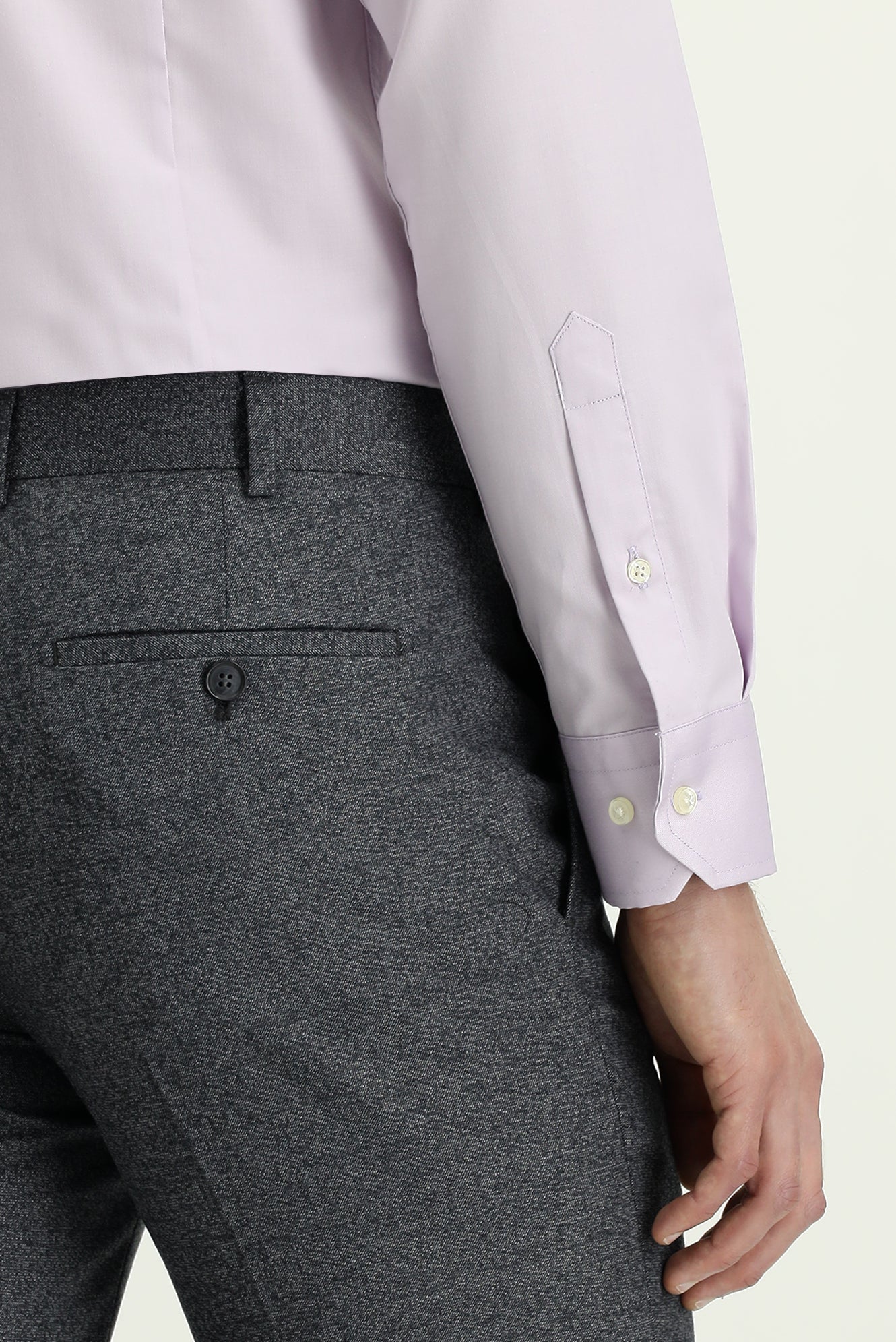 Orta Füme 7 Drop Slim Fit Dar Kesim Desenli Likralı Klasik Kumaş Pantolon - Image 6