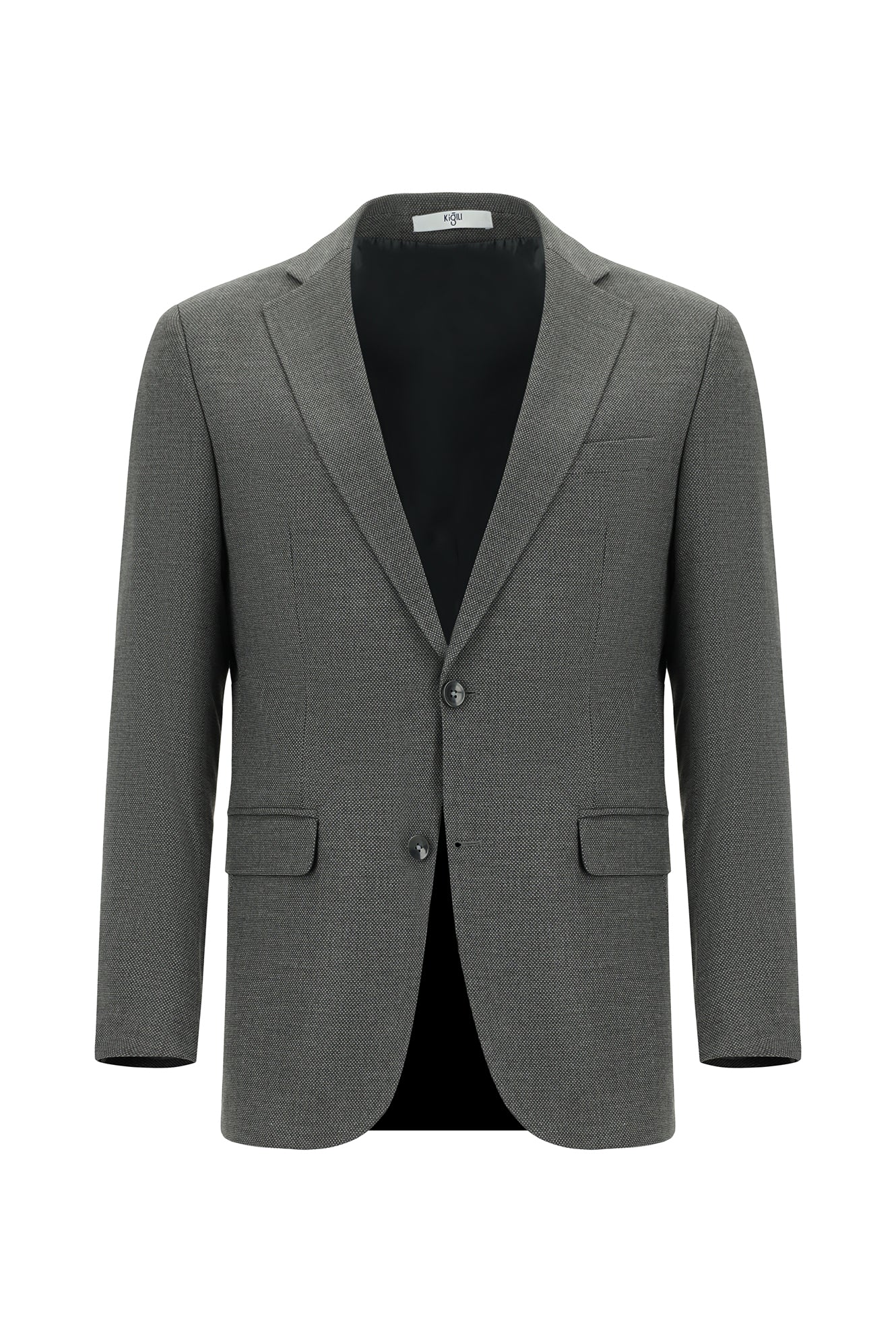 Orta Füme 7 Drop Slim Fit Dar Kesim Desenli Takım Elbise - Image 2