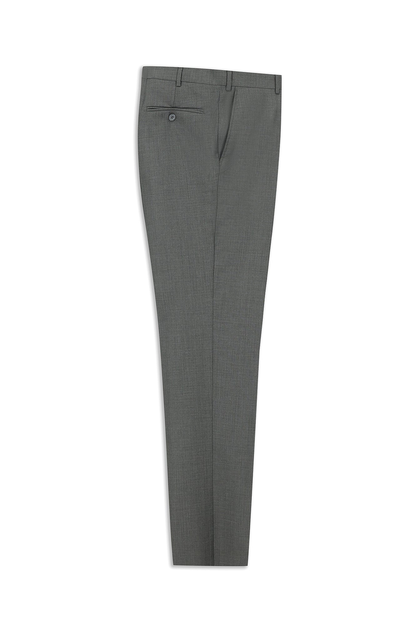 Orta Füme 7 Drop Slim Fit Dar Kesim Klasik Kumaş Pantolon - Image 6