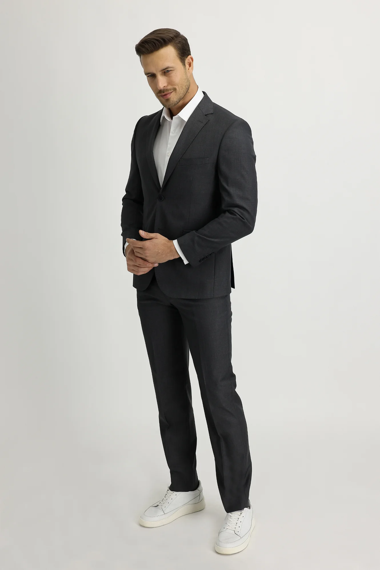 Orta Füme 7 Drop Slim Fit Dar Kesim Takım Elbise - Image 4