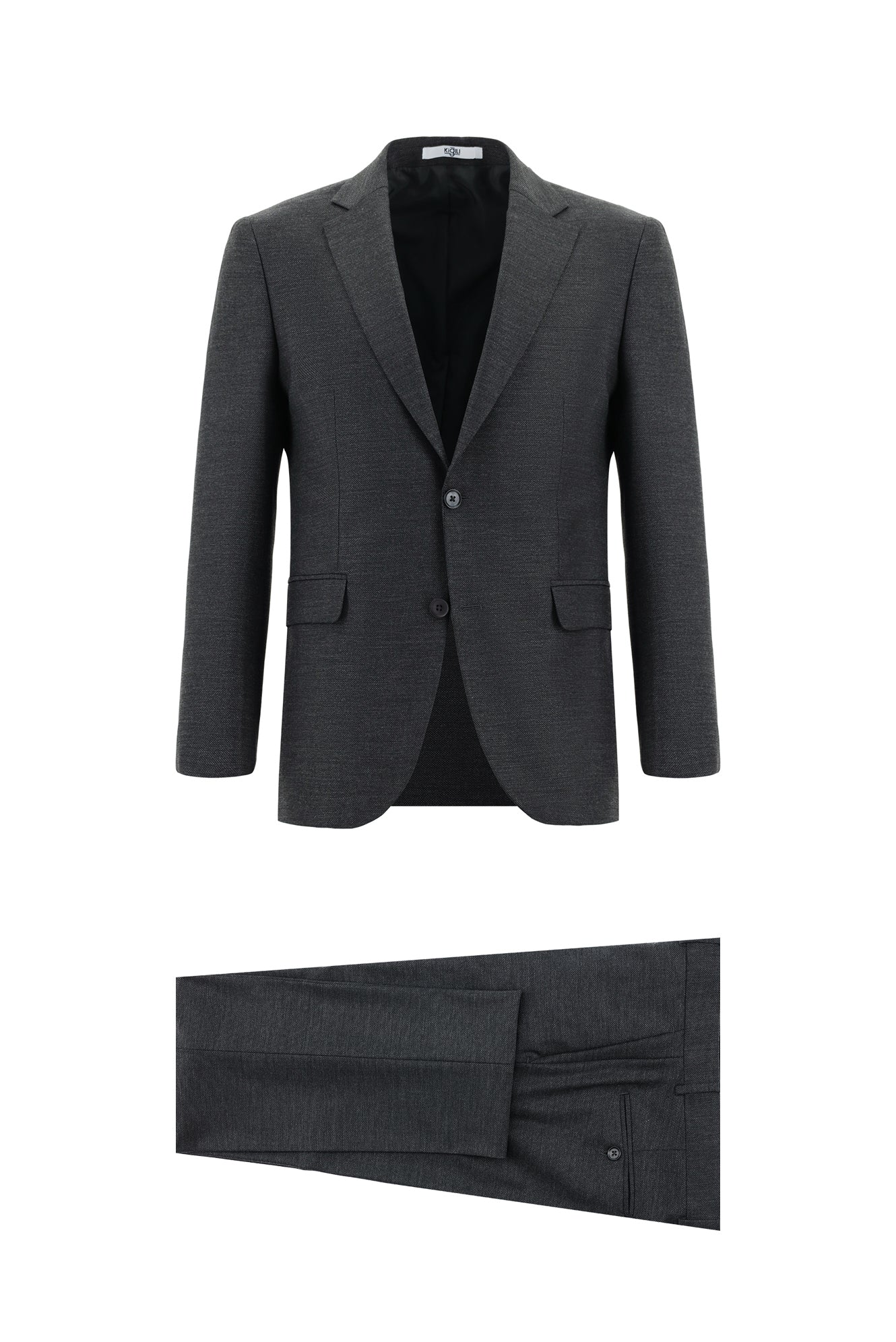 Orta Füme 7 Drop Slim Fit Dar Kesim Takım Elbise