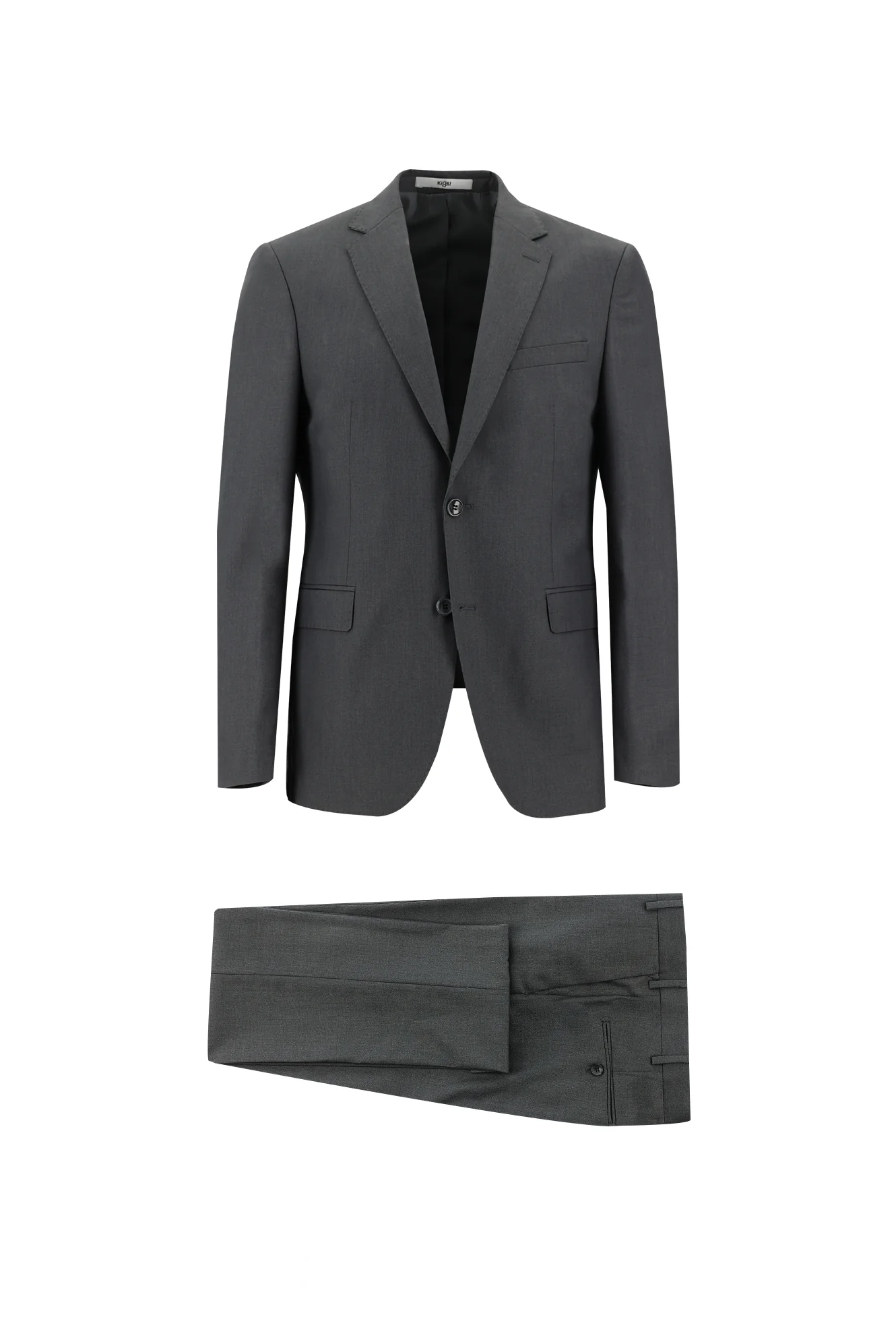 Orta Füme 7 Drop Slim Fit Dar Kesim Takım Elbise