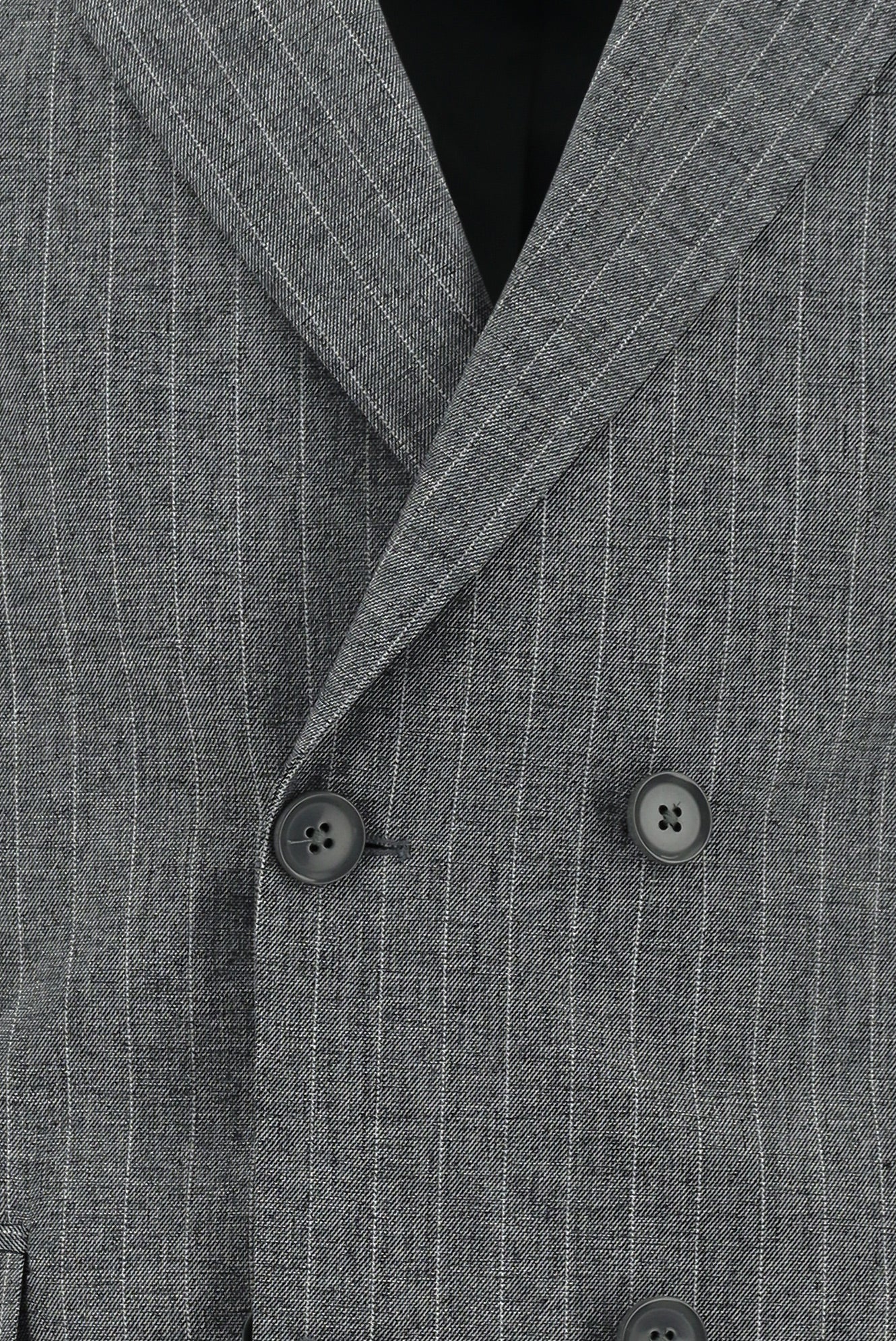 Orta Füme 7 Drop Slim Fit Dar Kesim Kruvaze Çizgili Takım Elbise - Image 4