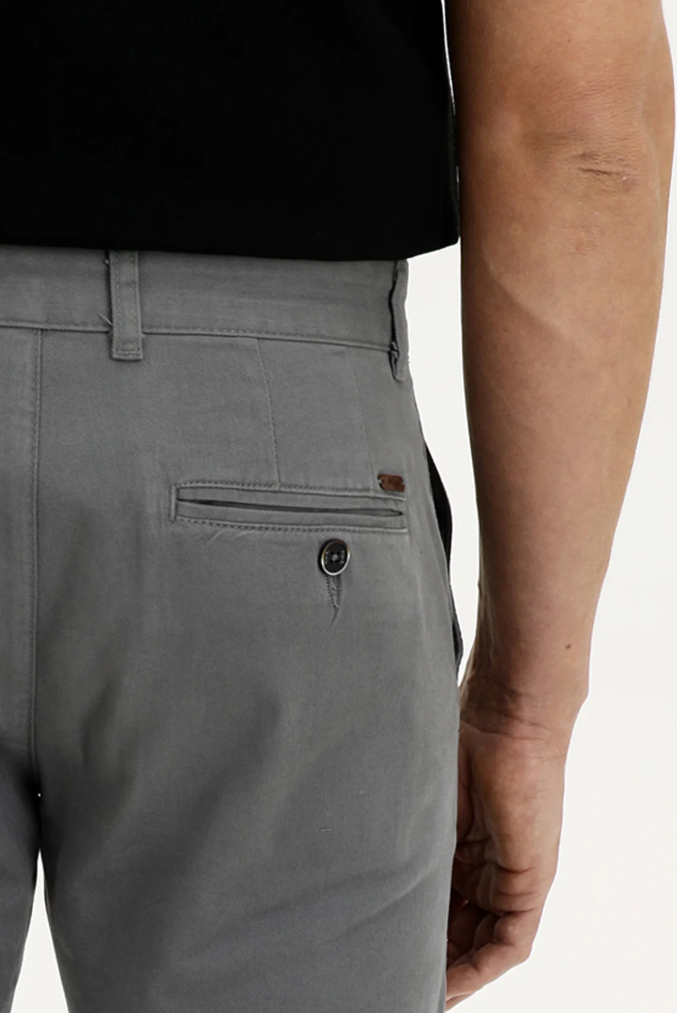 Orta Füme Slim Fit Dar Kesim Likralı Kanvas / Chino Pantolon - Image 4