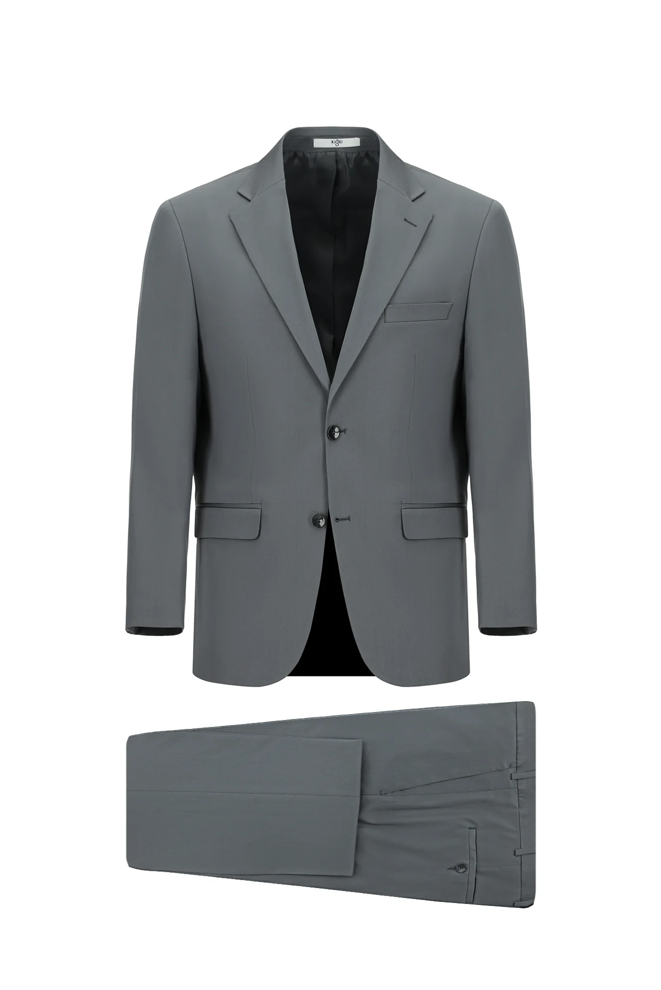Orta Füme 7 Drop Slim Fit Dar Kesim Pamuklu Lyocell Takım Elbise