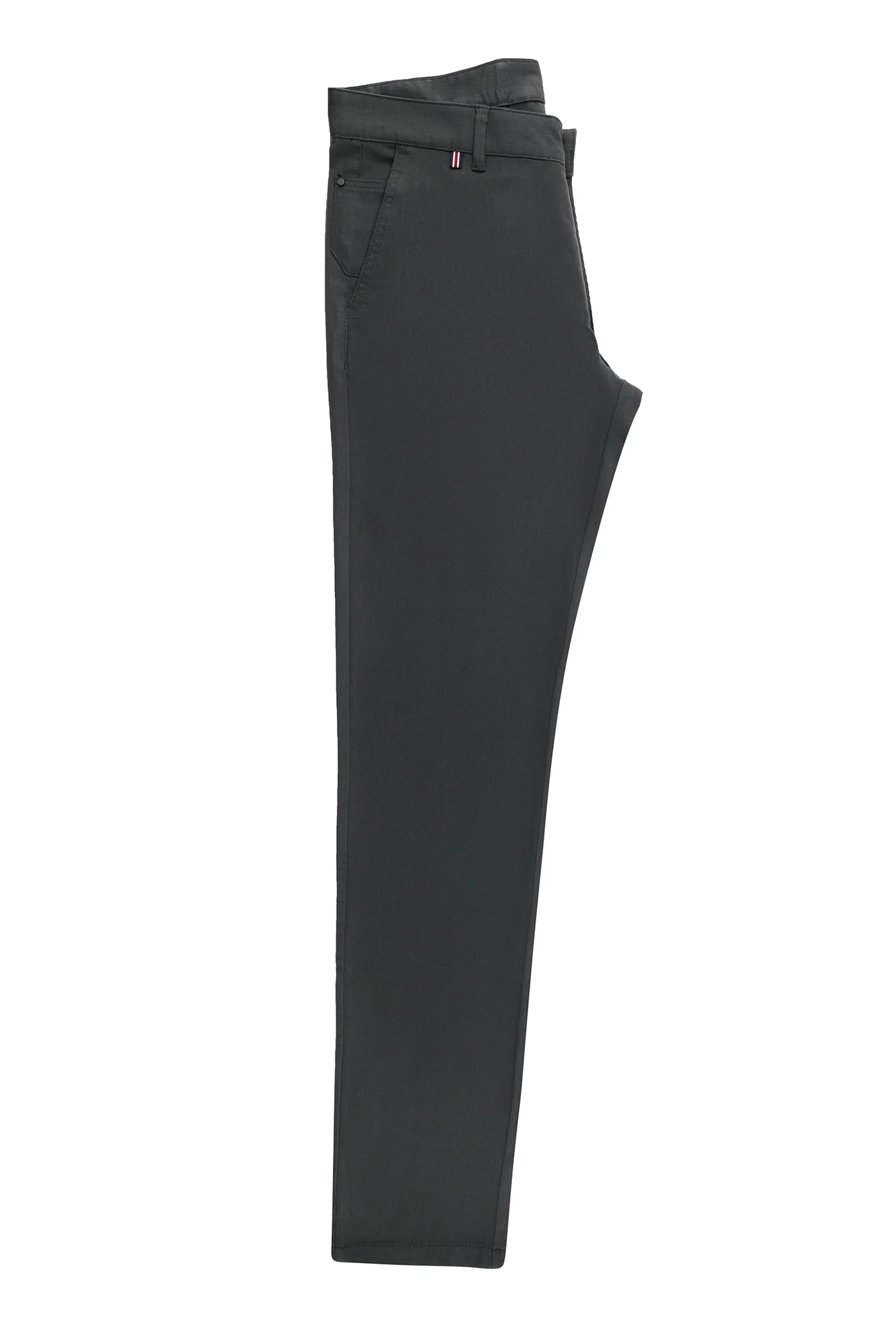 Orta Füme Slim Fit Dar Kesim Likralı Kanvas / Chino Pantolon - Image 2