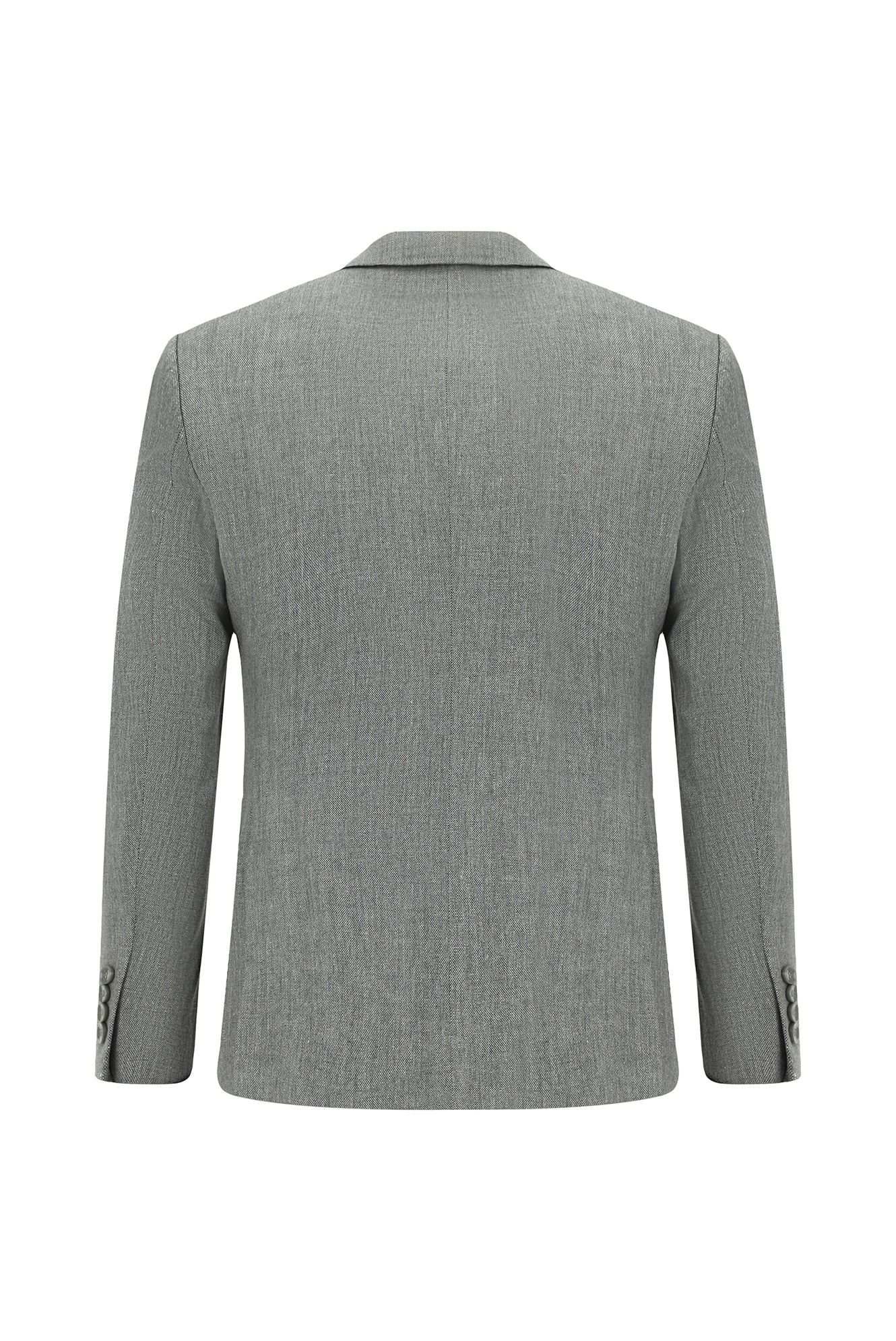 Orta Füme 7 Drop Super Slim Fit Eksra Dar Kesim Keten Karışımlı Spor Takım Elbise - Image 3