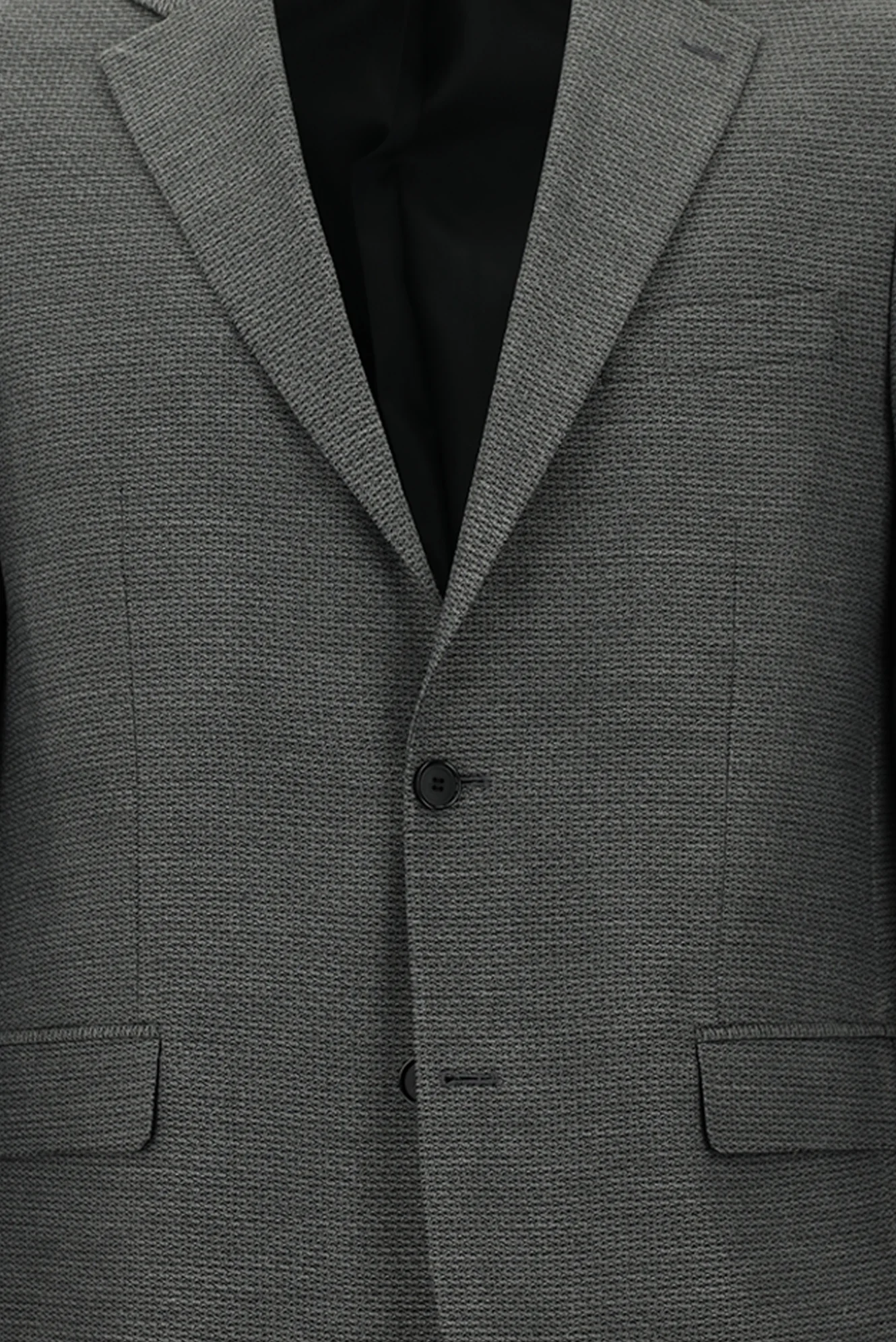 Orta Füme 4 Drop Relaxed Fit Rahat Kesim Yünlü Klasik Desenli Ceket - Image 3