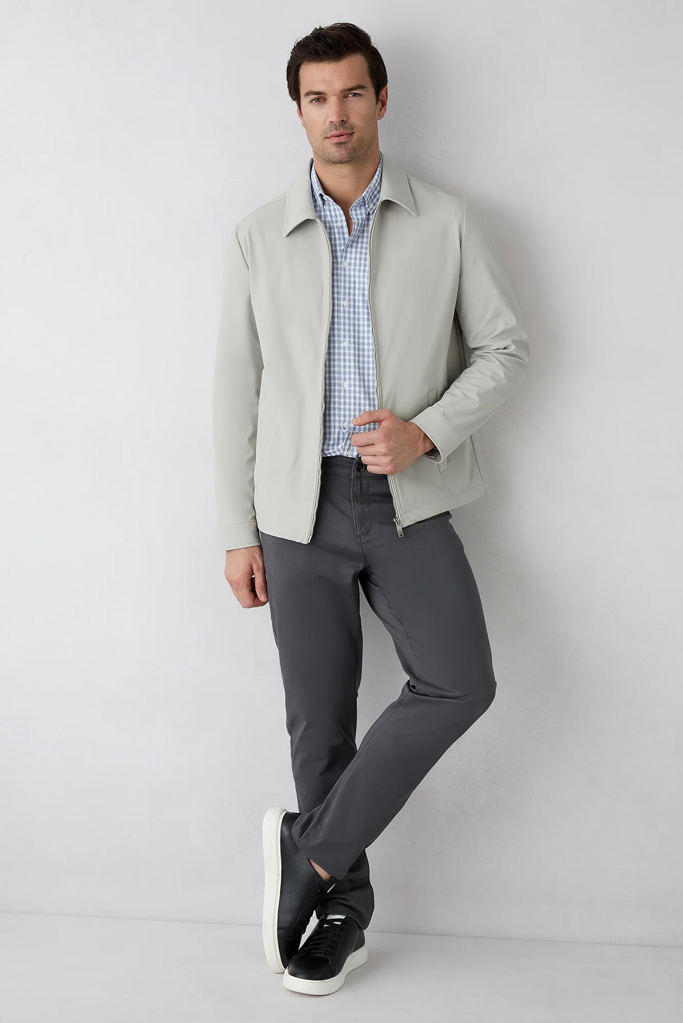 Orta Gri Slim Fit Dar Kesim 5 Cep Pamuklu Düz Likralı Kanvas / Chino Pantolon
