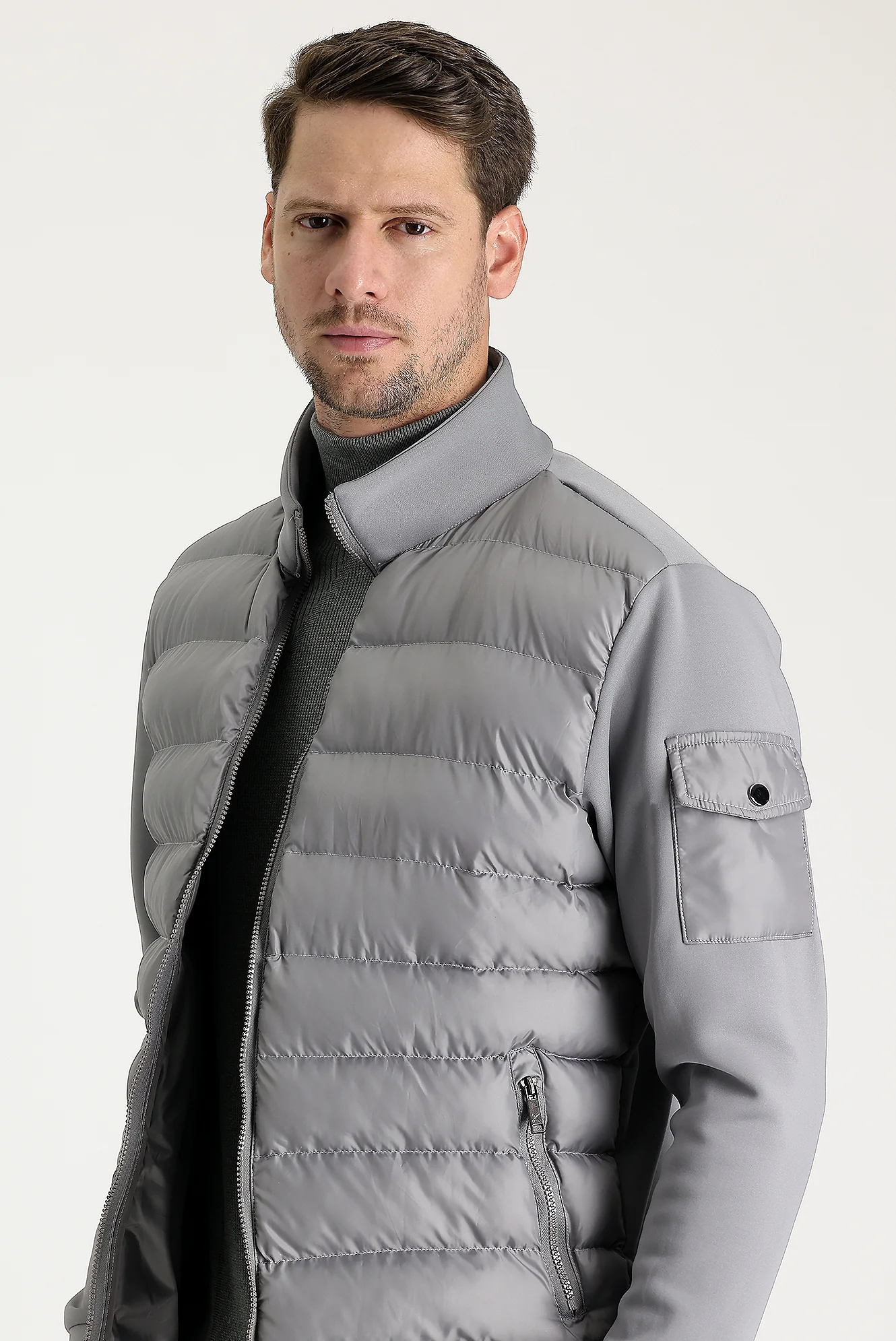 Orta Gri Kapitone Spor Mont - Image 3
