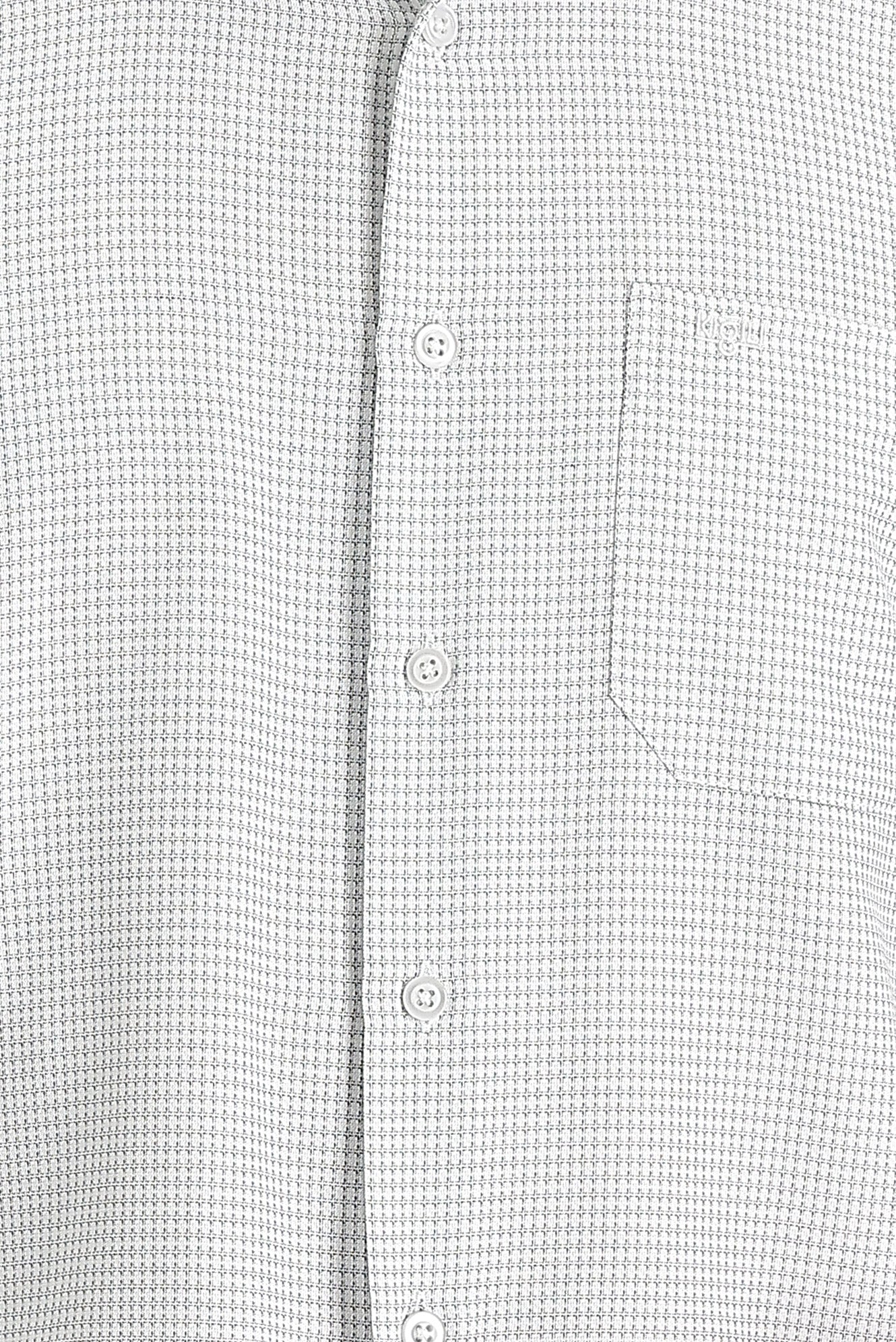 Orta Gri Kısa Kol Regular Fit Desenli Gömlek - Image 4