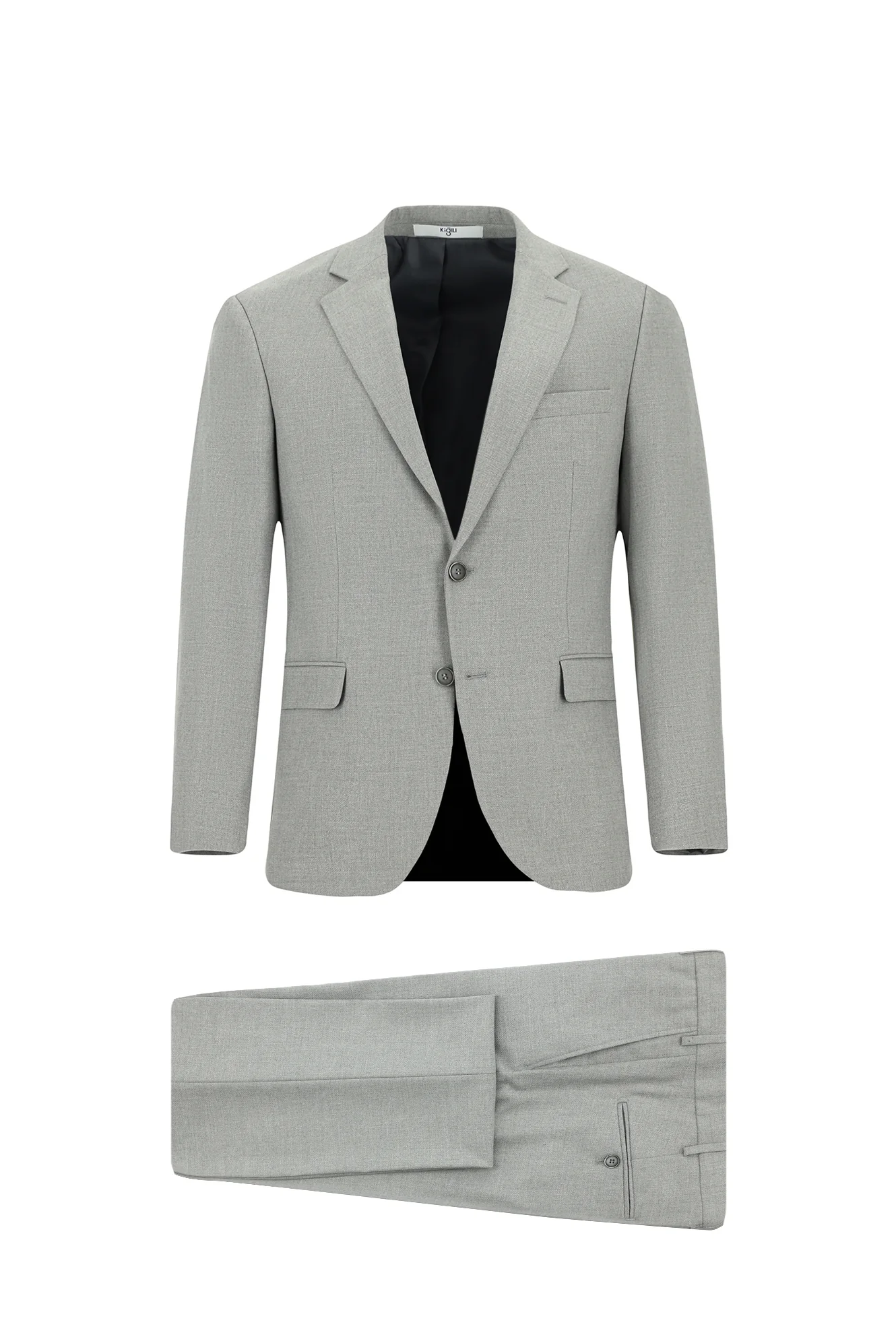 Orta Gri 6 Drop Regular Fit Standart Kesim Desenli Takım Elbise