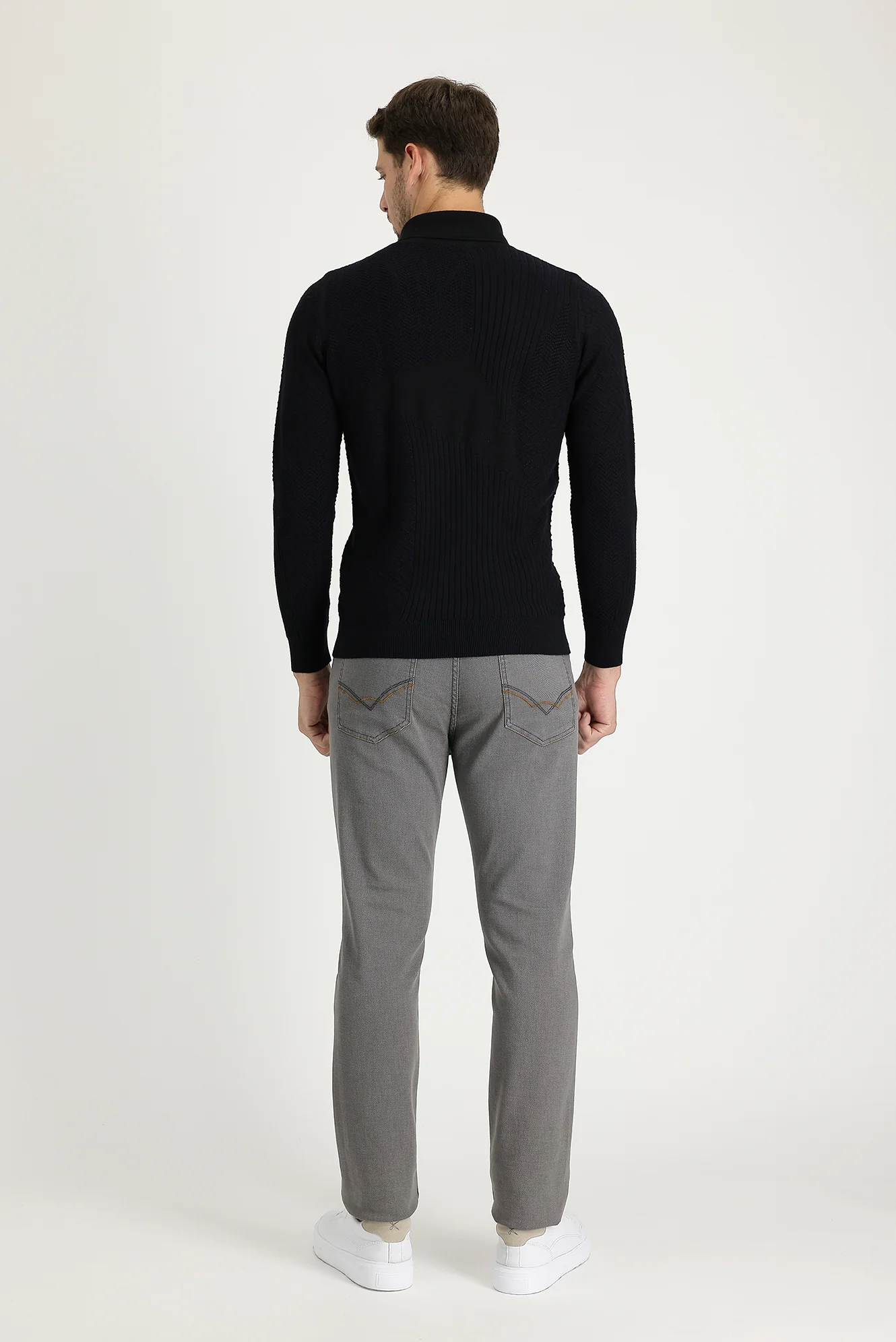 Orta Gri Super Slim Fit Eksra Dar Kesim Likralı Denim Pantolon - Image 3