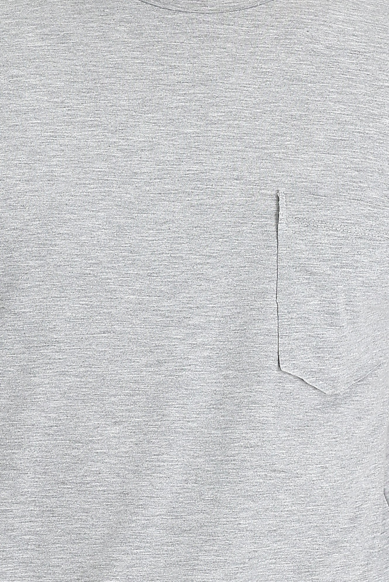 Orta Gri Melanj Bisiklet Yaka Slim Fit Dar Kesim Pamuklu Tişört - Image 3