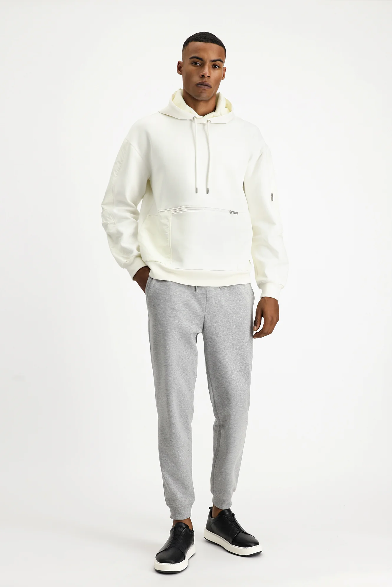 Orta Gri Melanj Pamuk Sweatpant / Eşofman Altı - Image 2