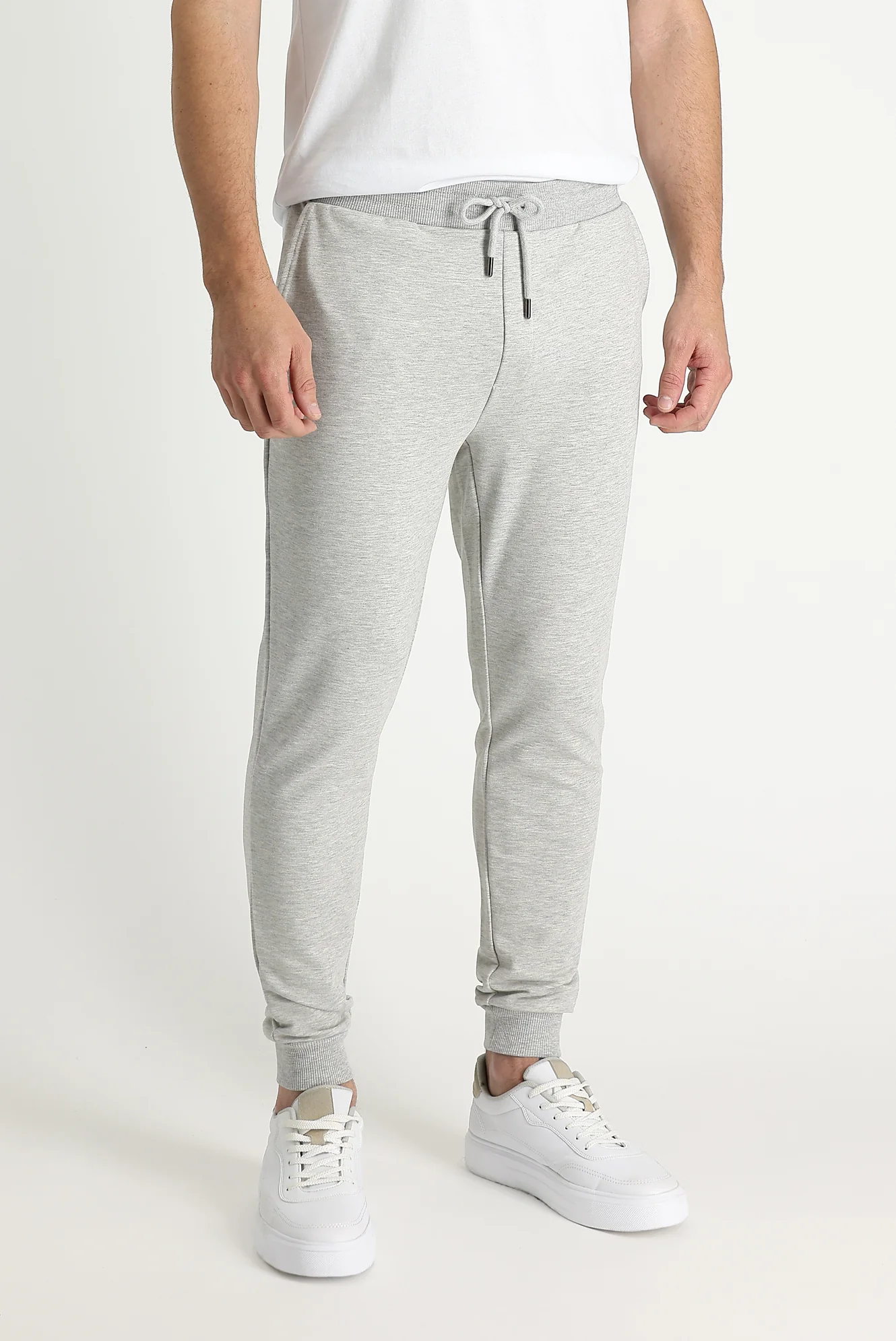 Orta Gri Melanj Slim Fit Dar Kesim Sweatpant / Eşofman Altı - Image 3