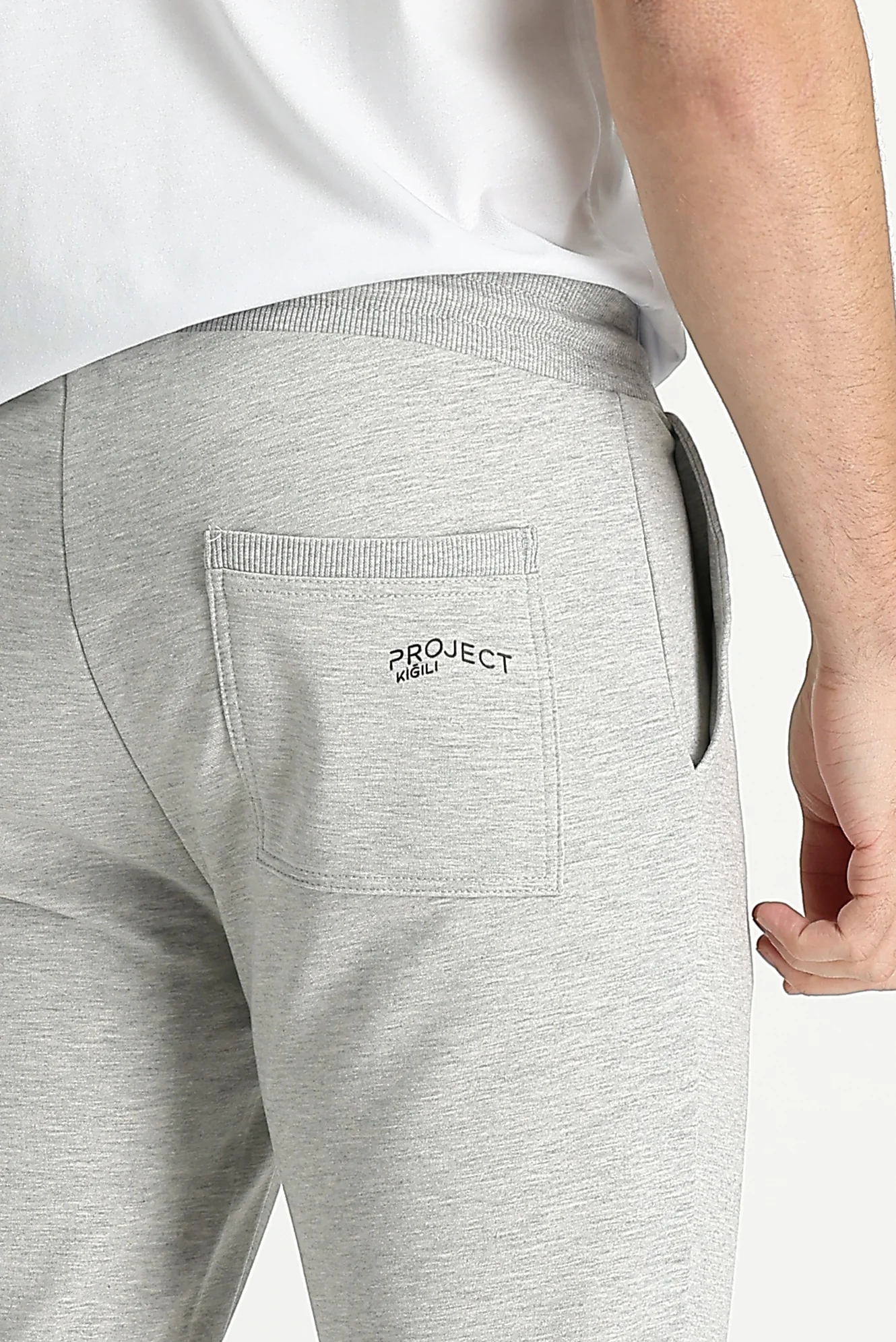 Orta Gri Melanj Slim Fit Dar Kesim Sweatpant / Eşofman Altı - Image 4