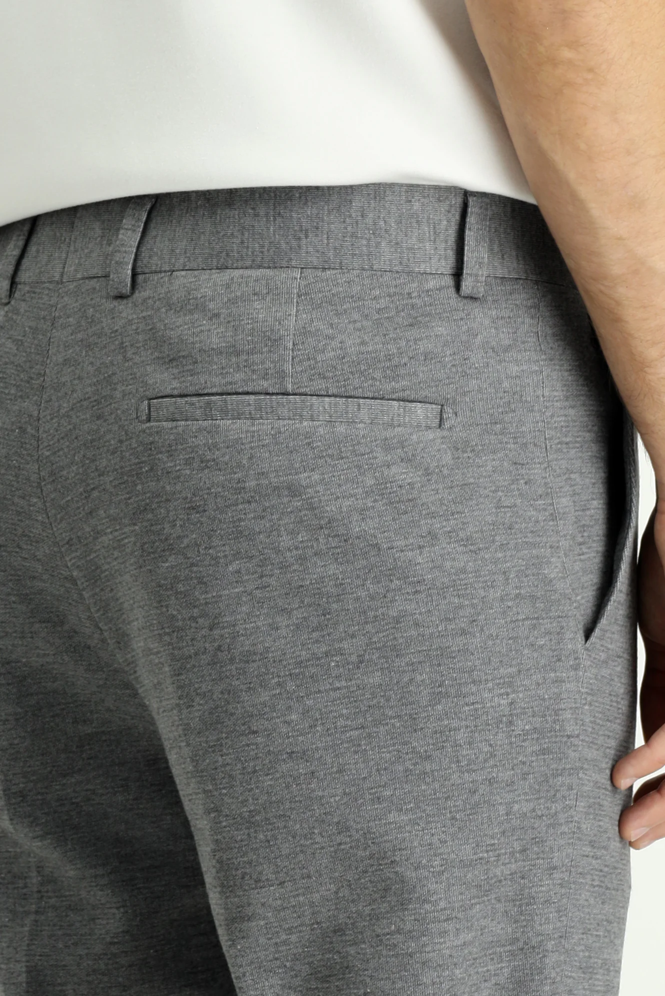 Orta Gri Melanj 7 Drop Super Slim Fit Eksra Dar Kesim Pamuklu Örme Klasik Kumaş Pantolon - Image 7