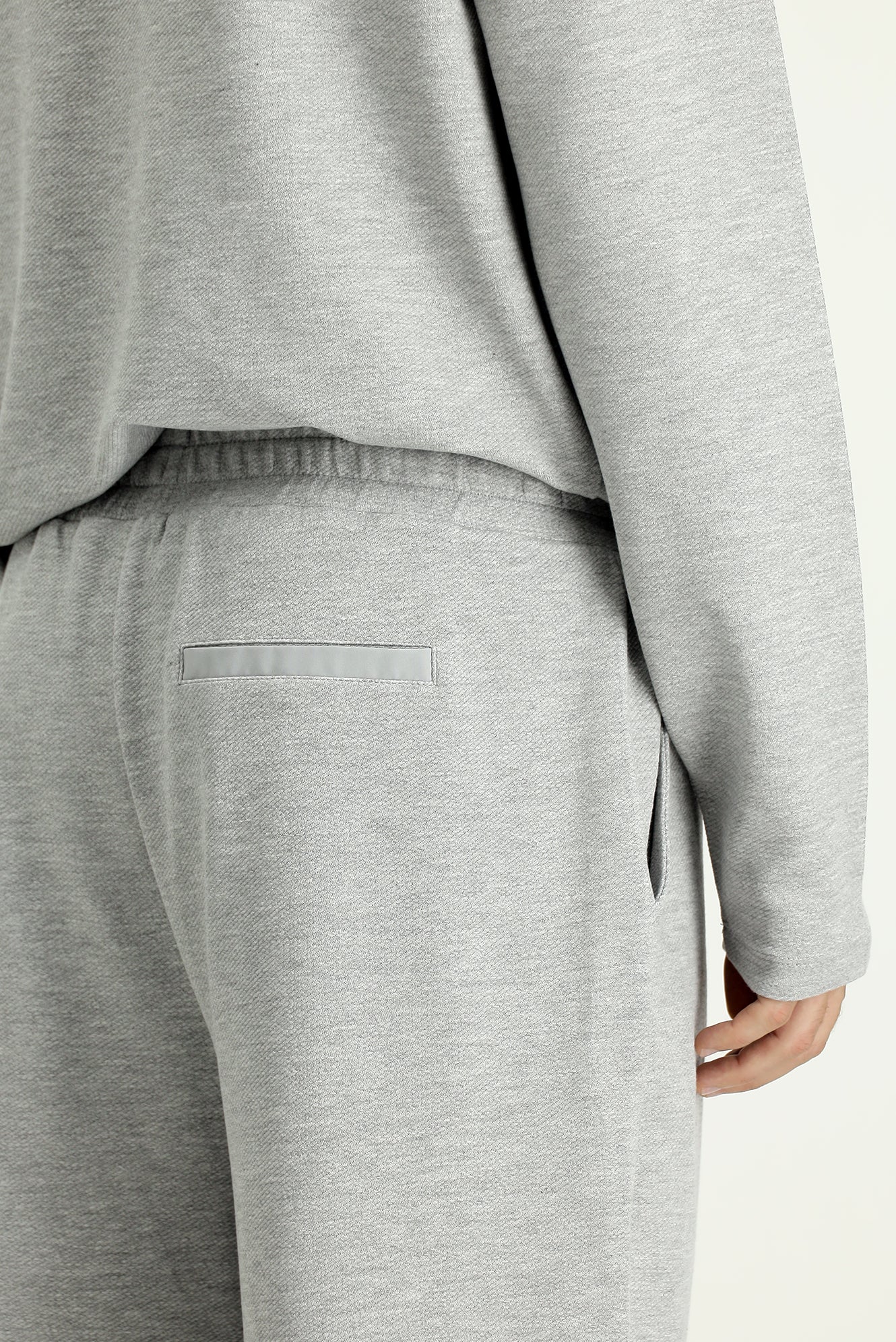 Orta Gri Melanj Uzun Kol Bisiklet Yaka 3'lü Şortlu Pijama Seti - Image 9