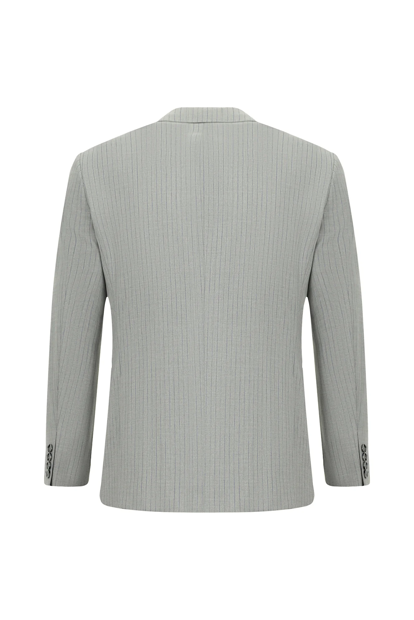 Orta Gri 6 Drop Regular Fit Standart Kesim Çizgili Kruvaze Takım Elbise - Image 8