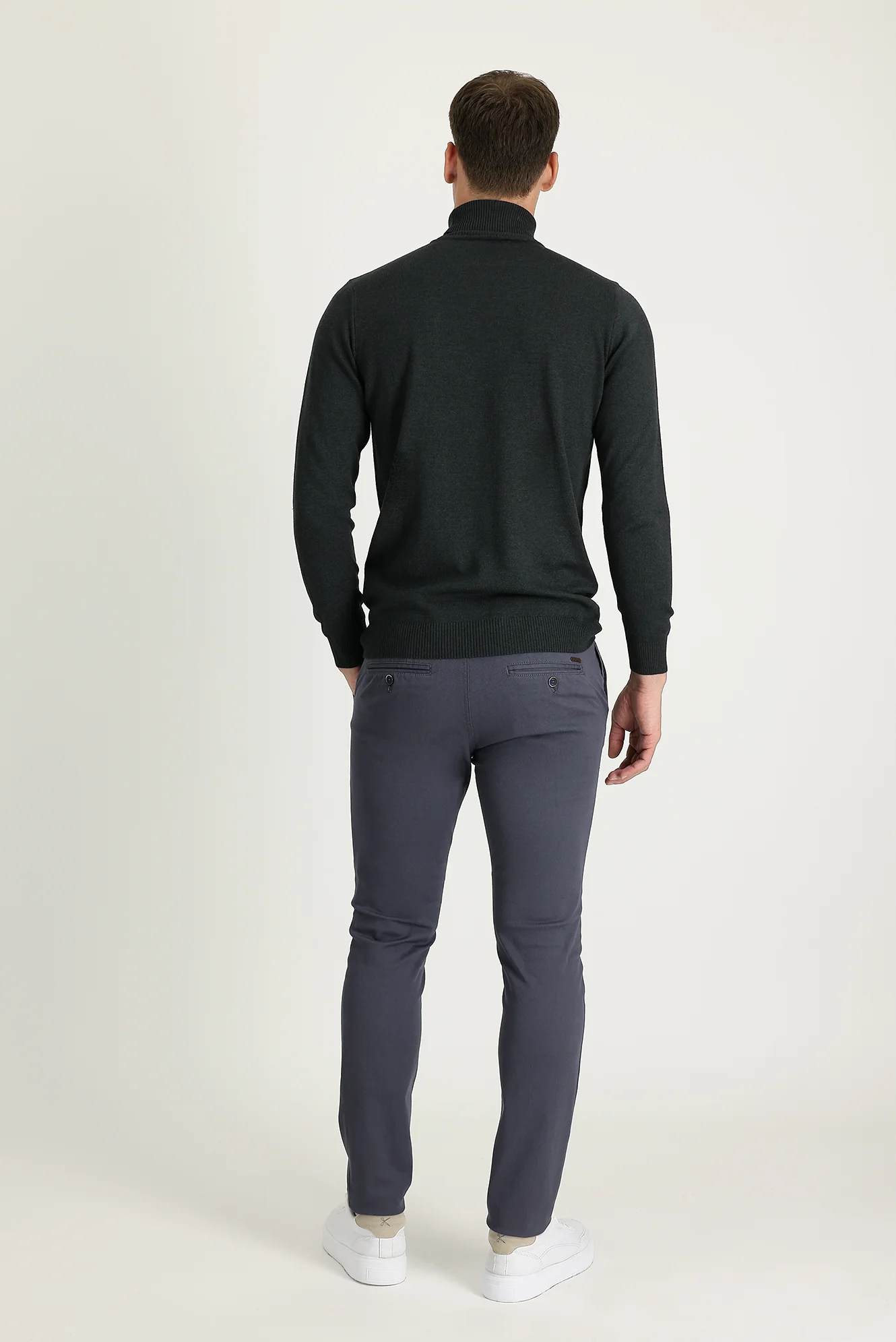 Orta Gri Regular Fit Standart Kesim Regularfıt Desenli Spor Pantolon - Image 3
