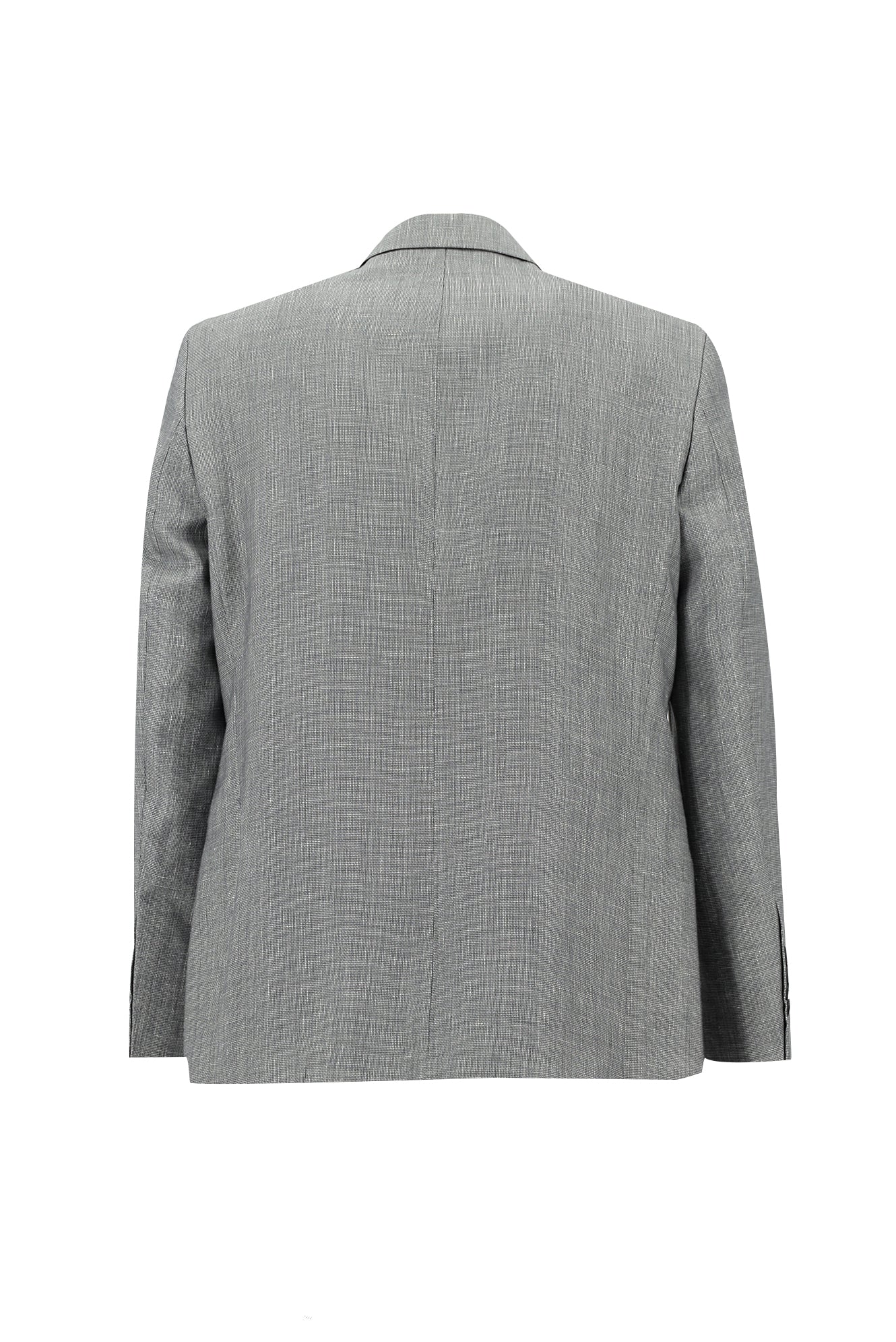 Orta Gri 6 Drop Regular Fit Standart Kesim Klasik Desenli Keten Karışımlı Ceket - Image 2