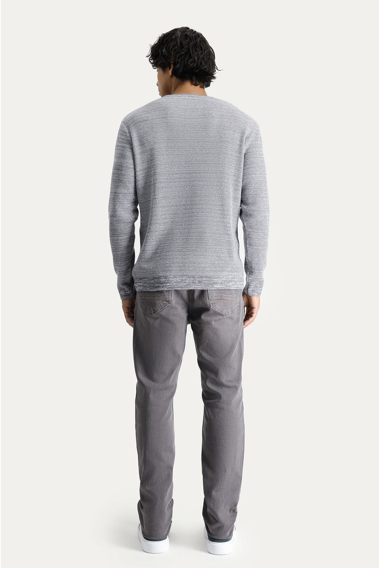 Orta Gri Regular Fit Standart Kesim Likralı Denim Pantolon - Image 4