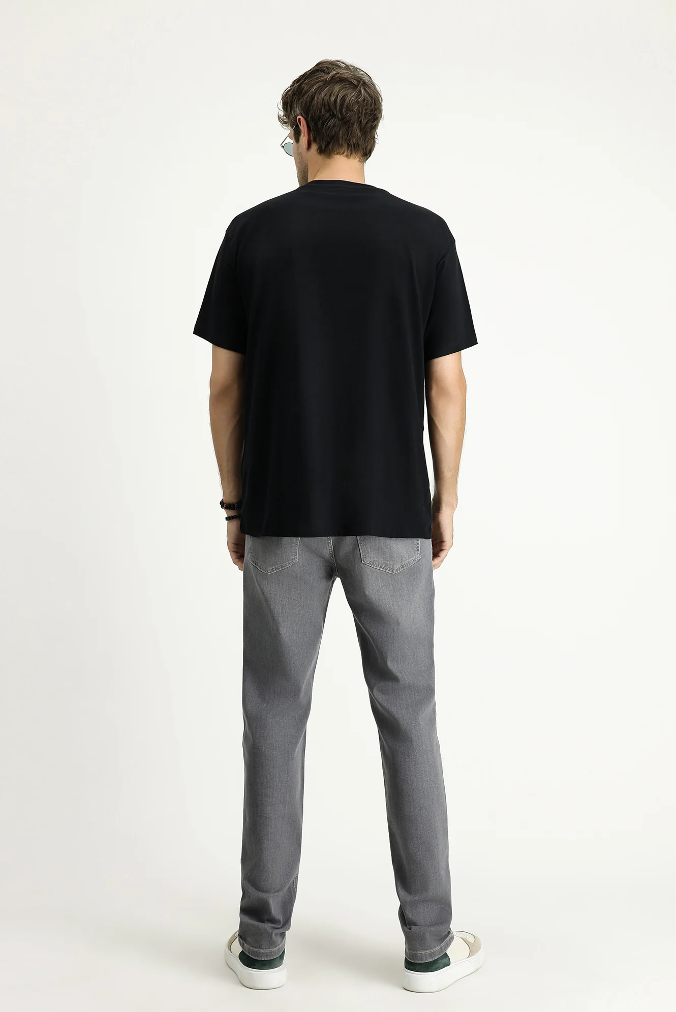 Orta Gri Regular Fit Standart Kesim Likralı Denim Pantolon - Image 4