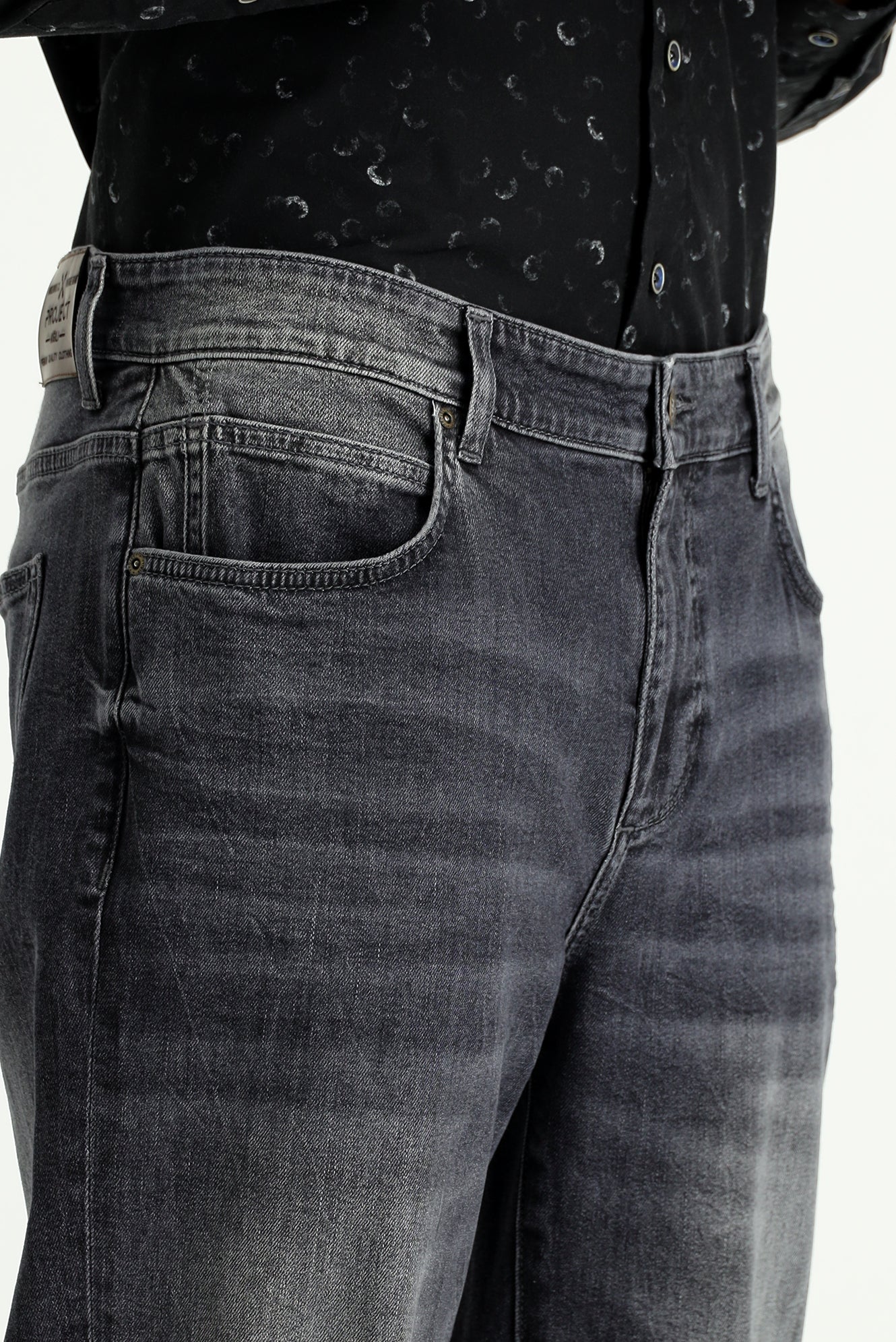 Orta Gri Regular Fit Standart Kesim Likralı Denim Pantolon - Image 3