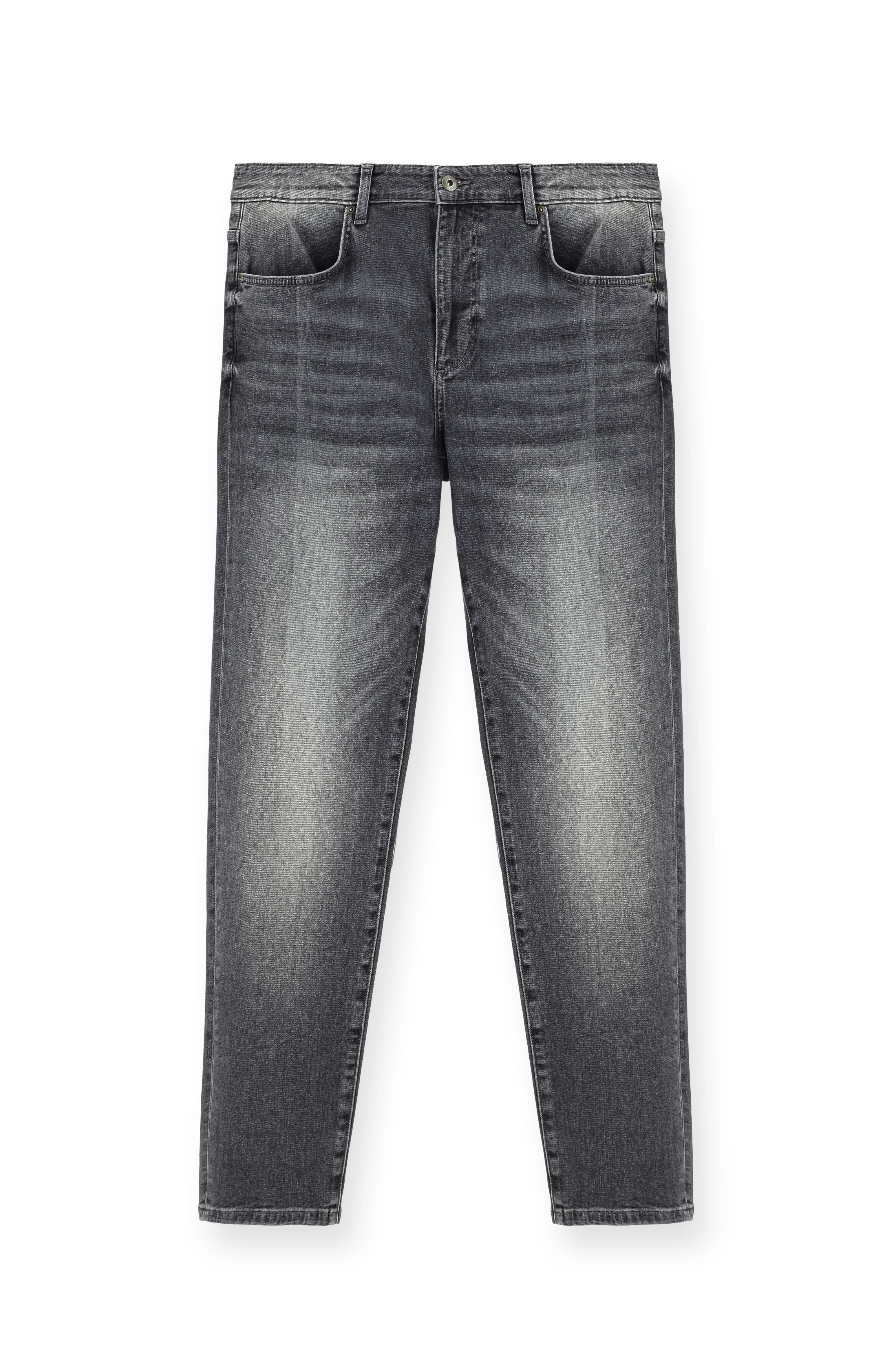Orta Gri Regular Fit Standart Kesim Likralı Denim Pantolon - Image 6