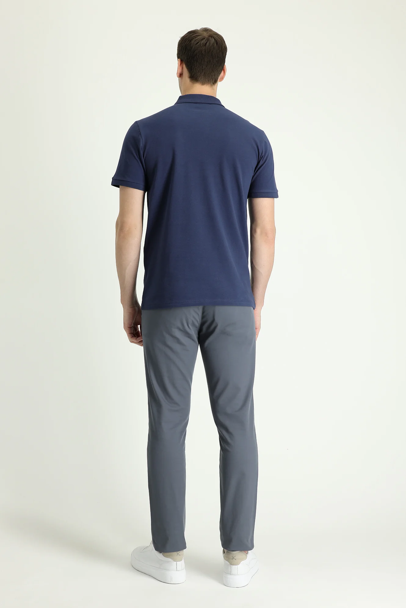 Orta Gri Regular Fit Standart Kesim Likralı Kanvas / Chino Pantolon - Image 3