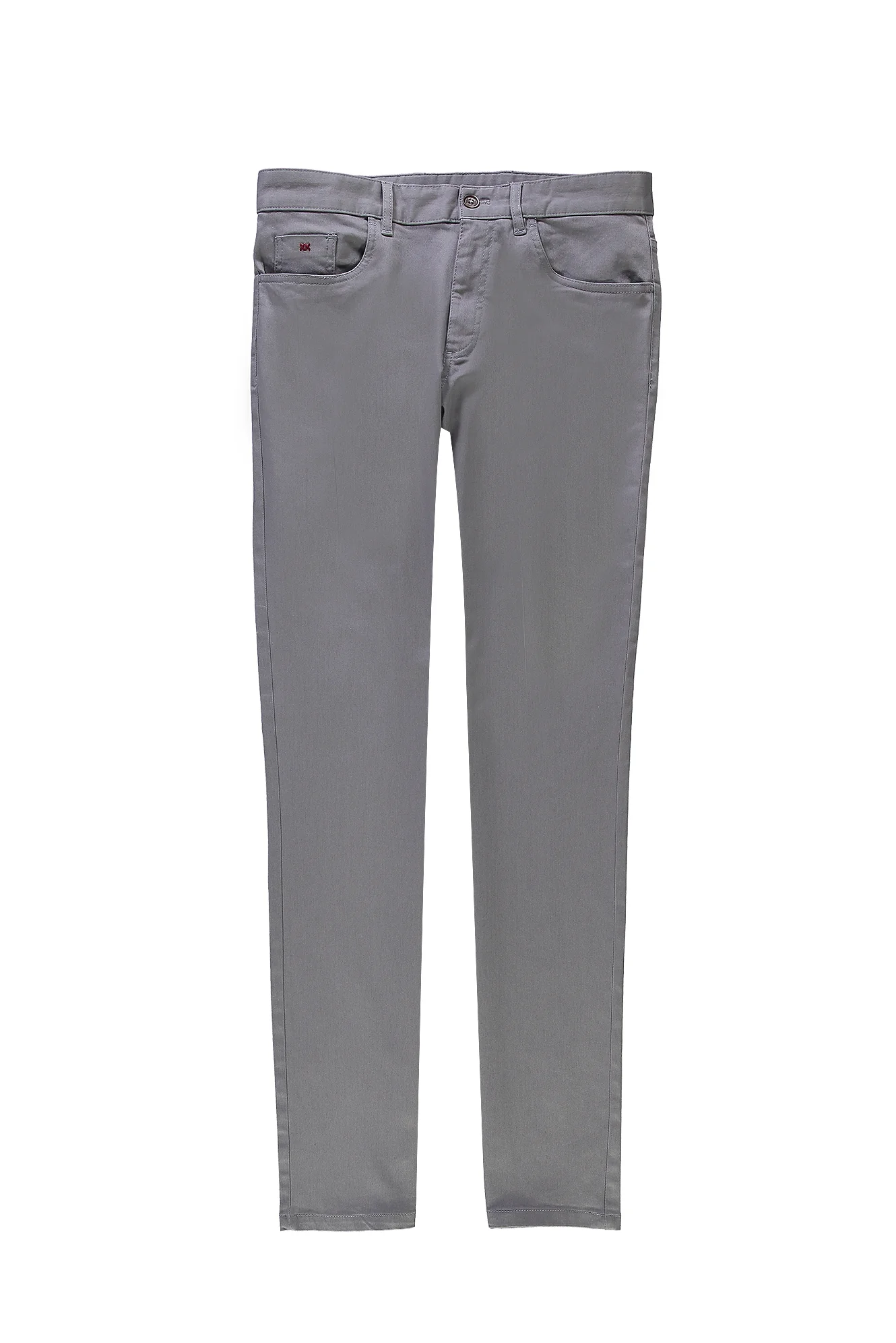 Orta Gri Regular Fit Standart Kesim Likralı Kanvas / Chino Pantolon