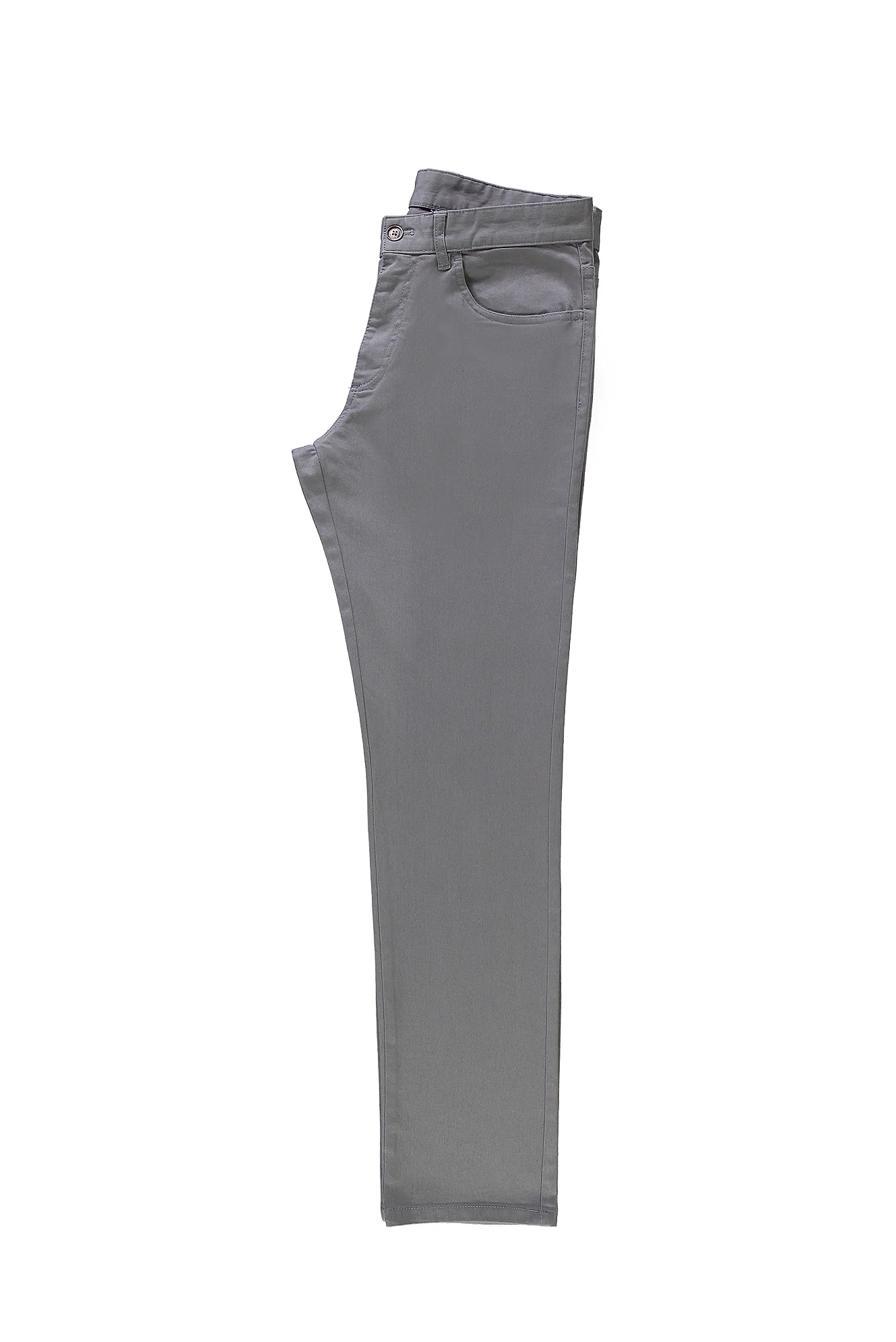 Orta Gri Regular Fit Standart Kesim Likralı Kanvas / Chino Pantolon - Image 3
