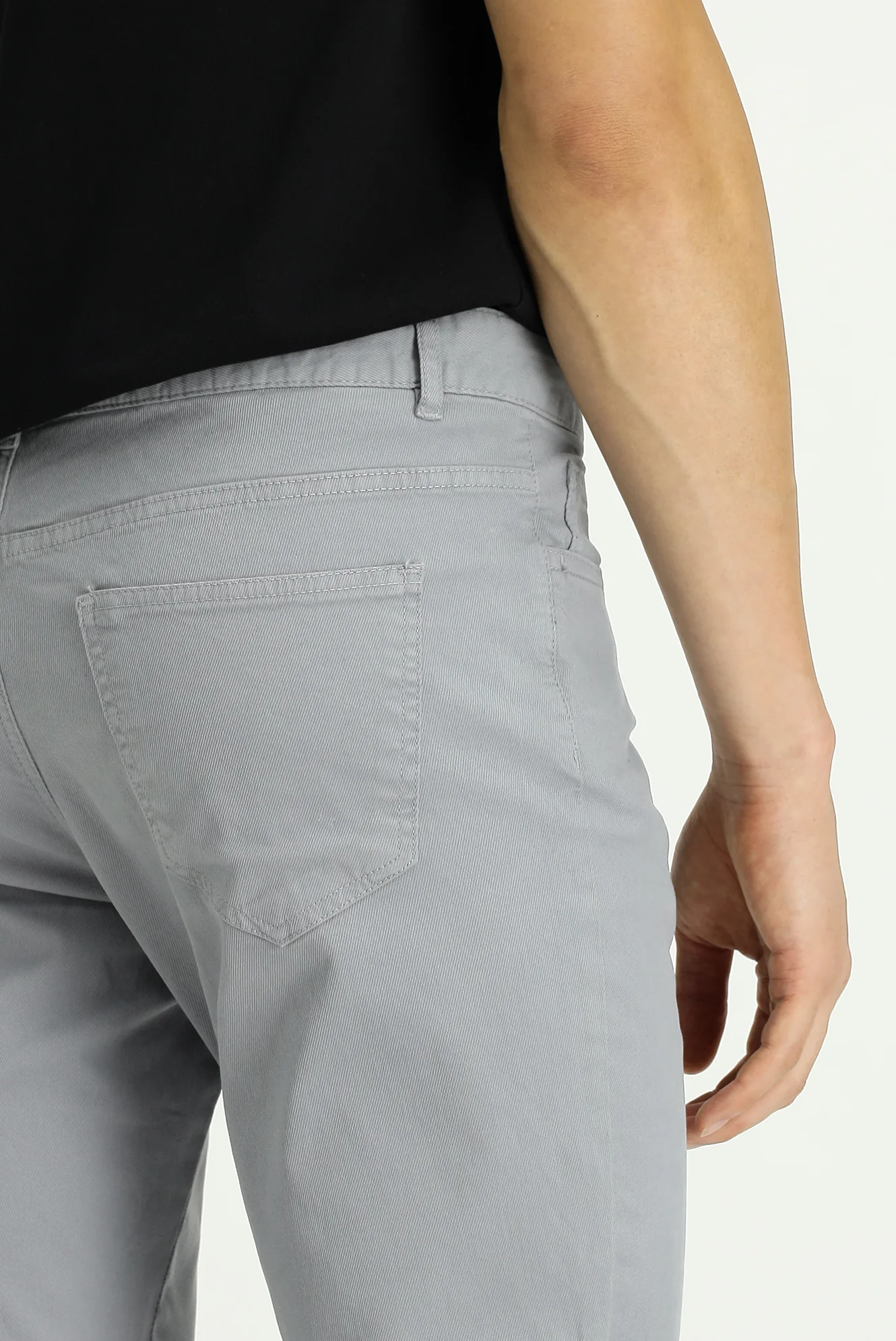 Orta Gri Regular Fit Standart Kesim Likralı Kanvas / Chino Pantolon - Image 5