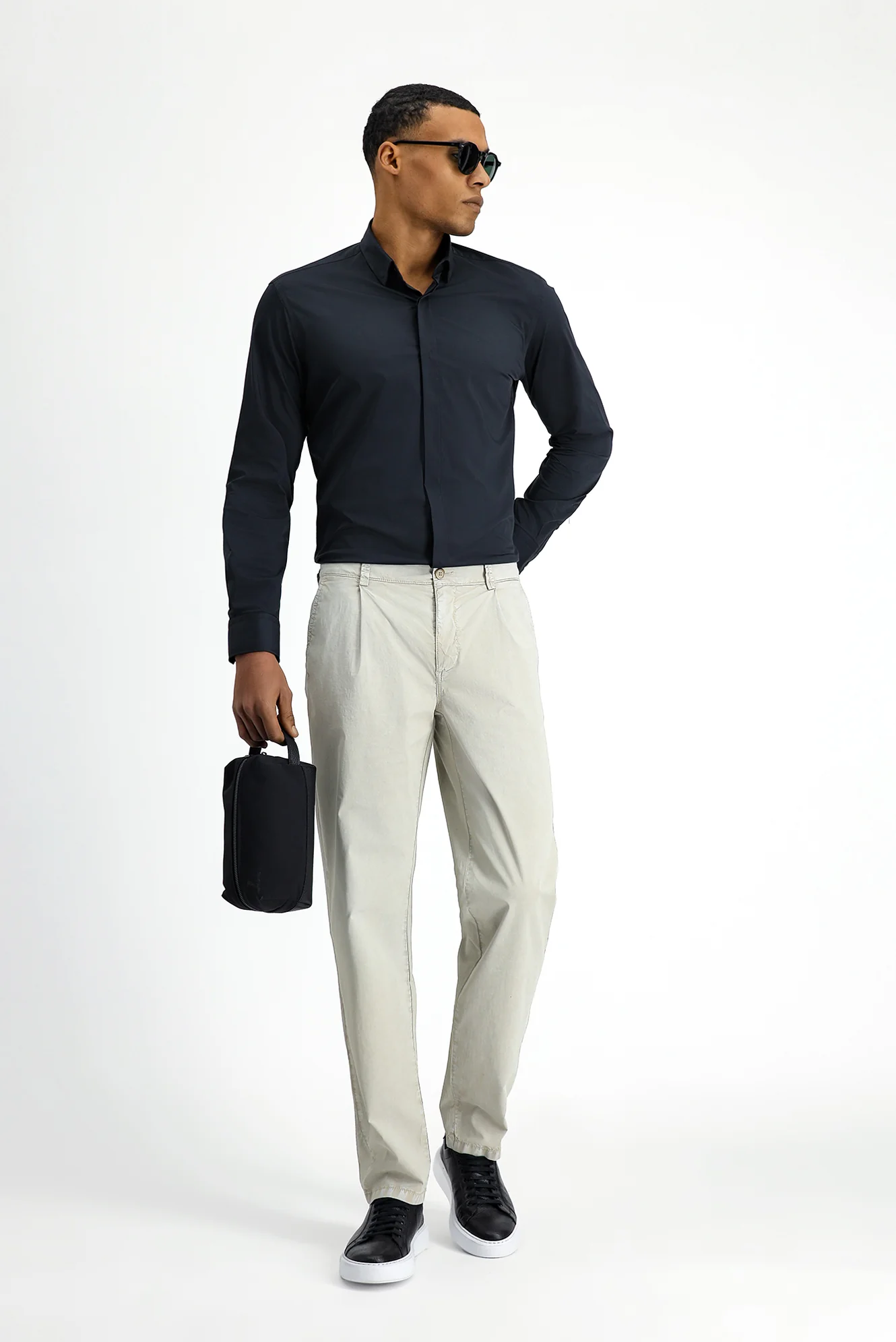 Orta Gri Regular Fit Standart Kesim Likralı Kanvas / Chino Pantolon